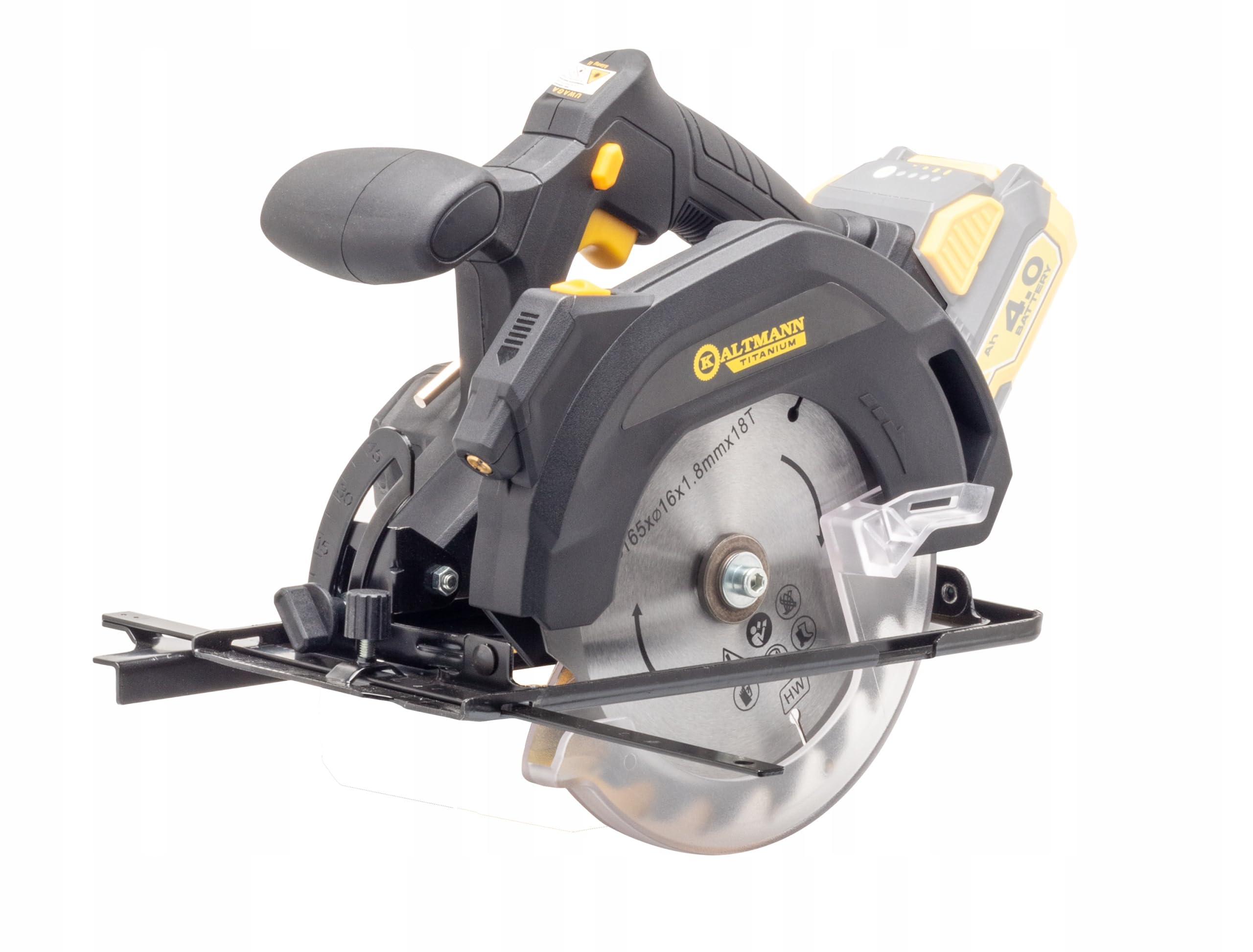 Pilarka tarczowa Kaltmann TITANIUM KTI-PTA20V | 20V | 4300 obr/min | Tarcza 165 mm | Wskaźnik laserowy | Głębokość cięcia 55 mm | Body – bez akumulatora i ładowarki