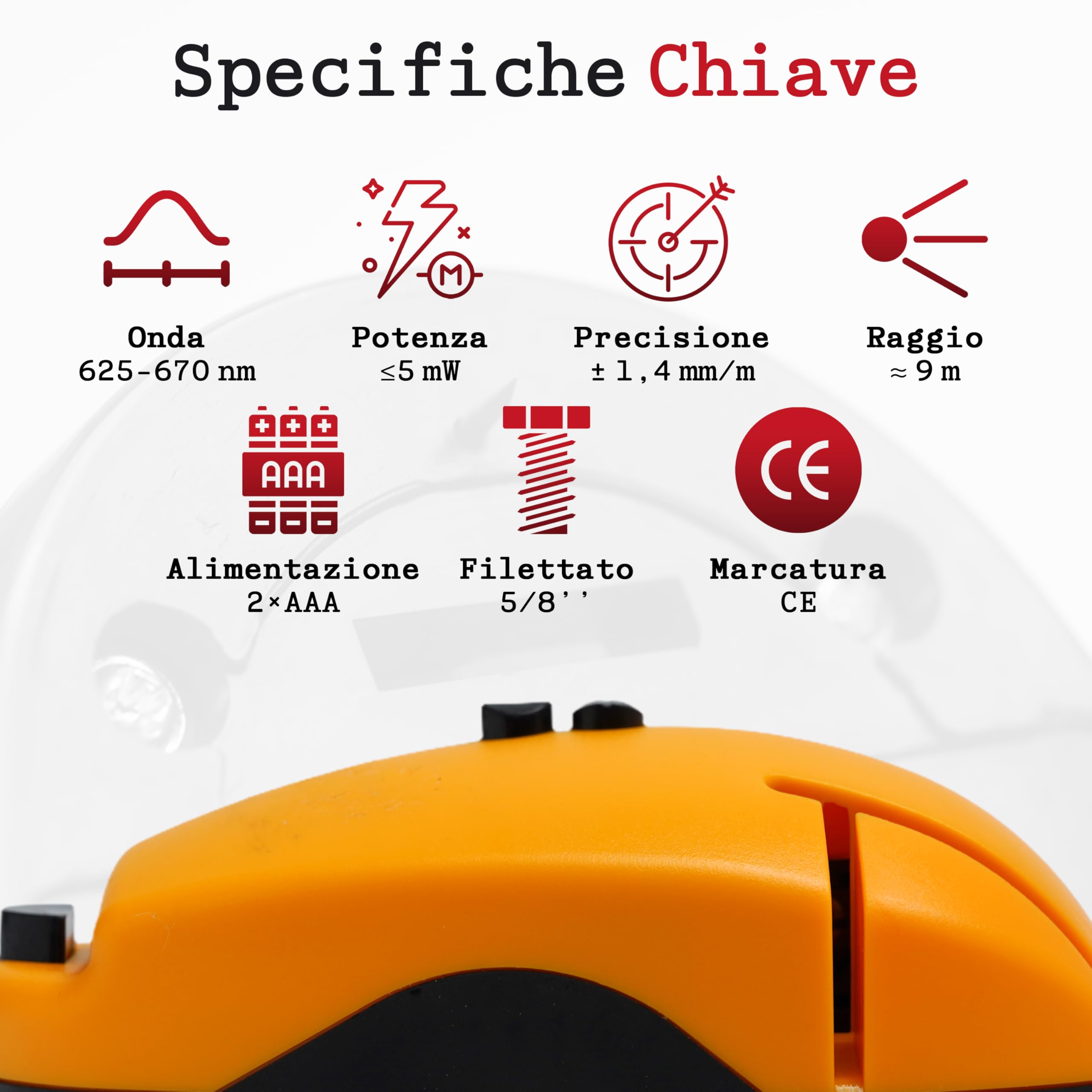 Metro Livella Laser Professionale con Doppia Bolla, Livella Multifunzione per Quadri, Mensole e Decorazioni, Livella a Bolla con Laser di Precisione per Casa, Ufficio e Fai da Te