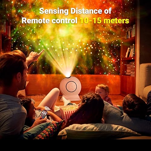 Miniatura 5 de LOFTEK Proyector de galaxia, proyector de estrellas, proyector de luz nocturna ajustable de 360° con control remoto y temporizador, proyector de luz