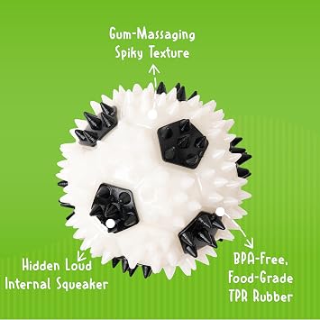 Gnawsome 3.5 Squeaker Soccer Ball Dog Toy - Medium, Promotes Dental and Gum Health for Your Pet, Colors Will Vary, All Breed Sizes