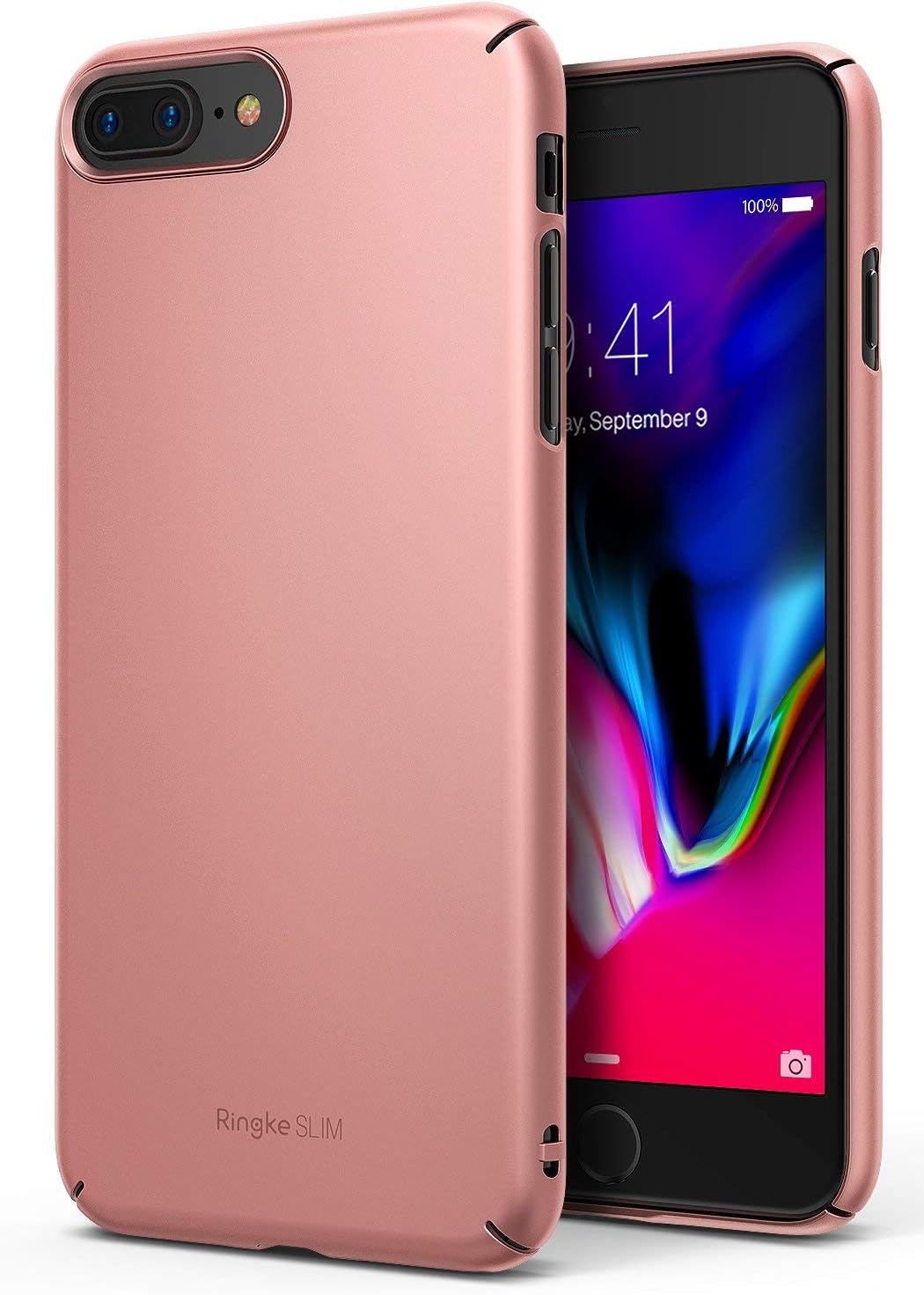 Ringke Slim Compatible with iPhone 7 Plus Case, iPhone 8 Plus Case Snug Fit Slender Thin Scratch Resistant Phone Cover - Rose Gold