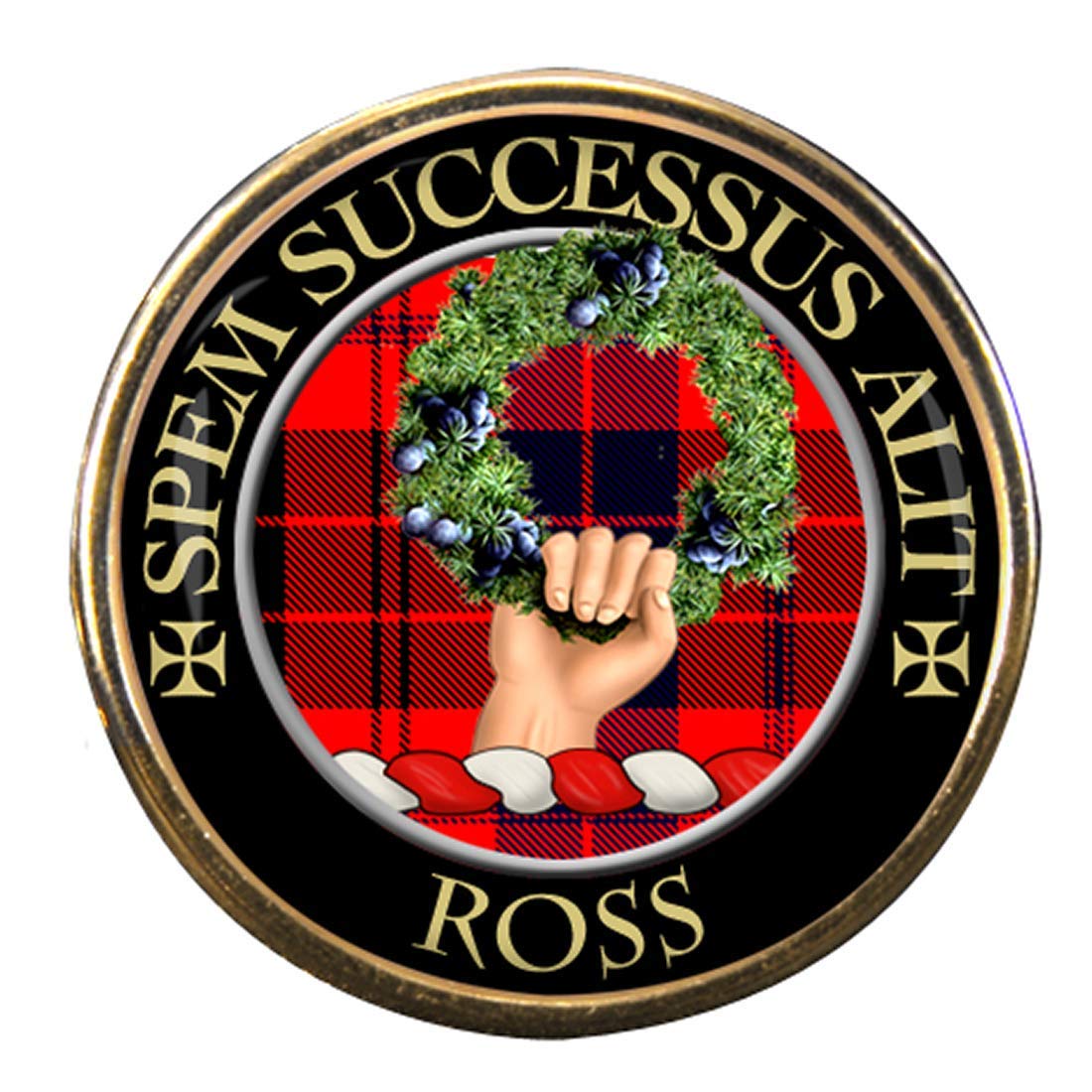 Family-Crests.com Men's Gold Ross Scottish Clan Pin Badge