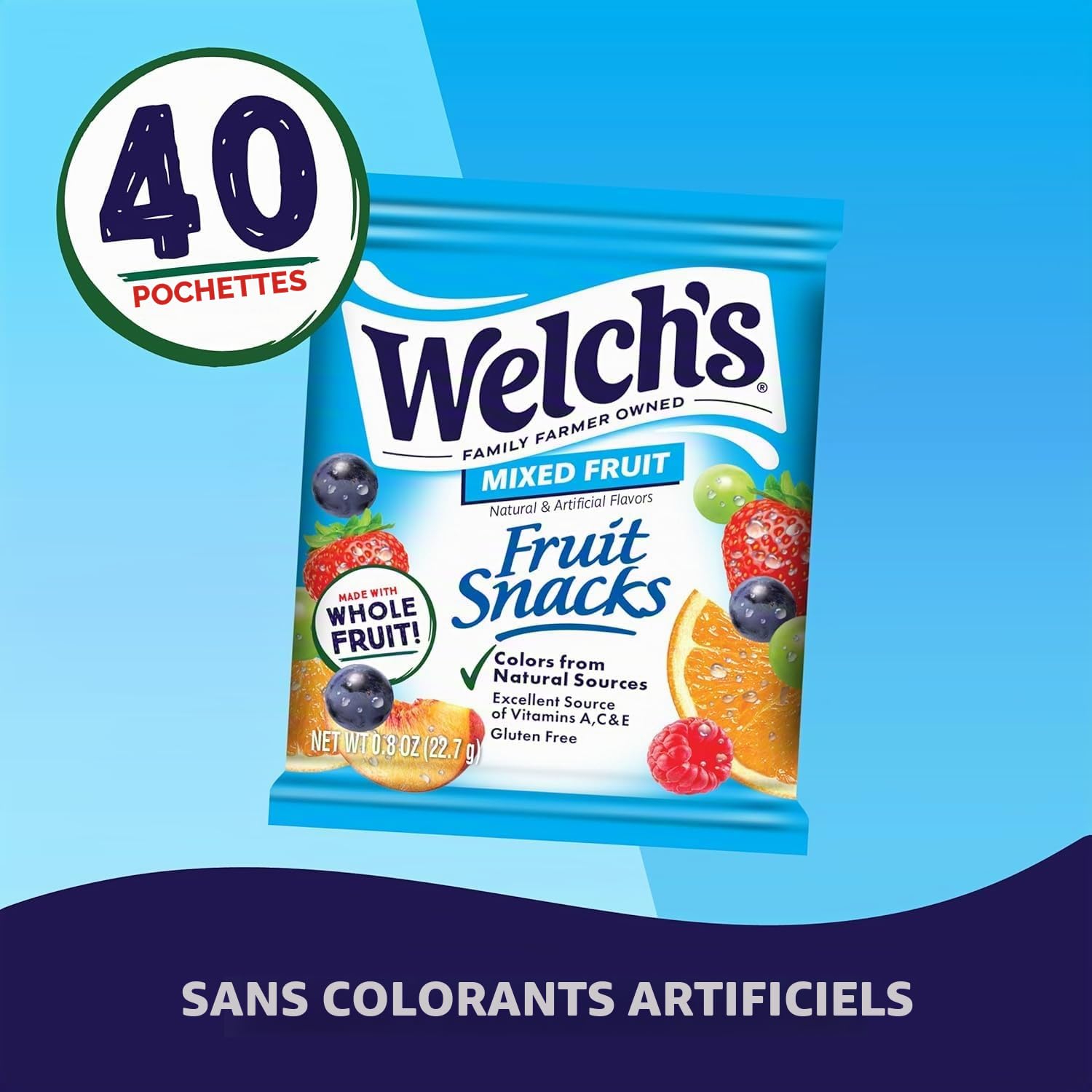 Mixed Fruit, Gluten Free, Bulk Pack, Individual Single Serve Bags, 0.8 oz (Pack of 40)