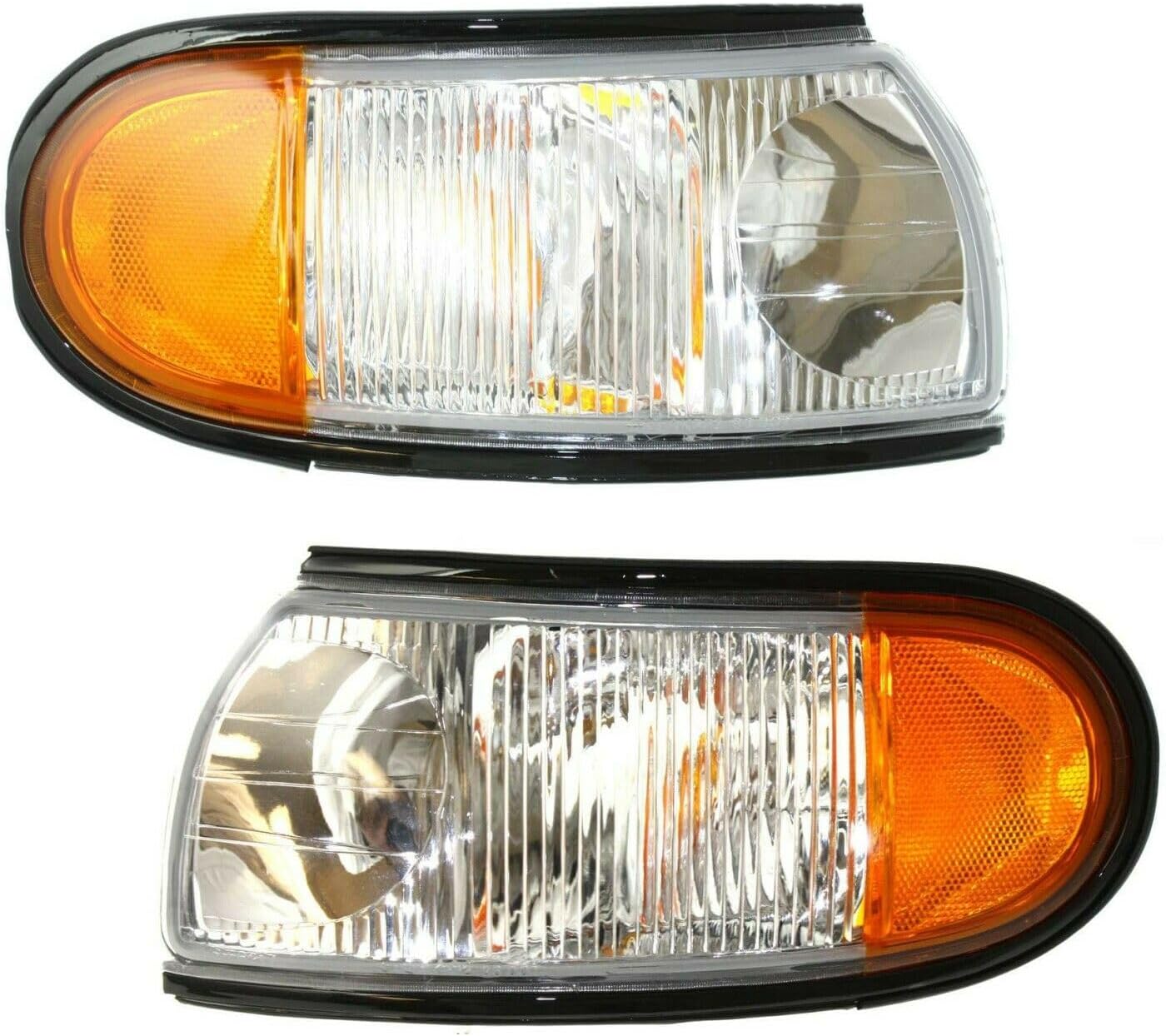 Signal Light Assembly 2pcs Left Right Side Plastic Clear & Amber Lens Lamp Corner Incandescent for Nissan for Quest 1996-1998 without Bulbs NI2520122 NI2521122