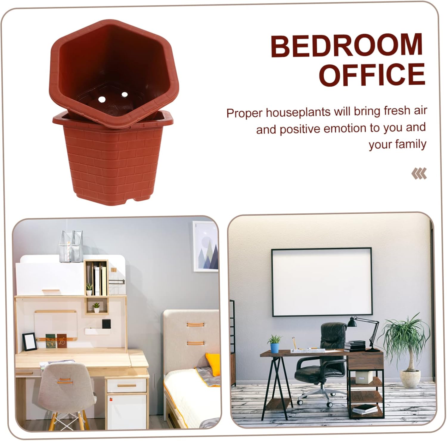 balacoo 2pcs Hexagonal Plastic Flower Planters Simple Nursery Pots for Indoor and Outdoor Use for Home Decor and Plant Health