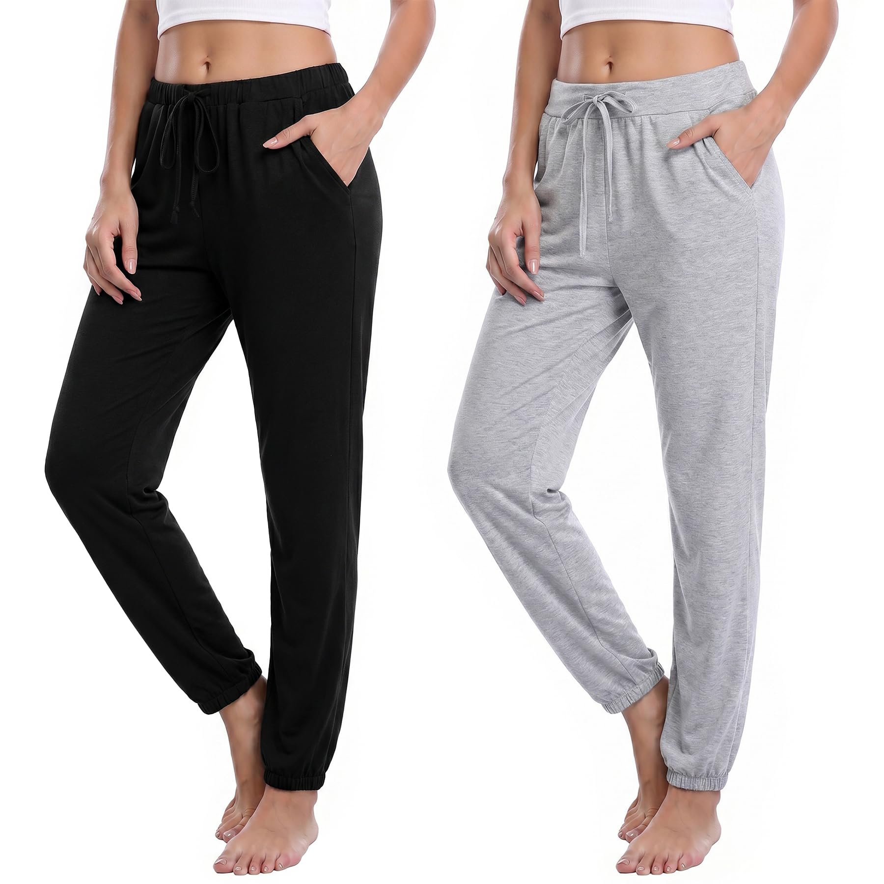 Marvmys Pantalon De Pyjama Femme Coton Bas De Pyjama Long D'intérieur Décontracté Vêtements De Nuit Loungewear Pants Avec Poche