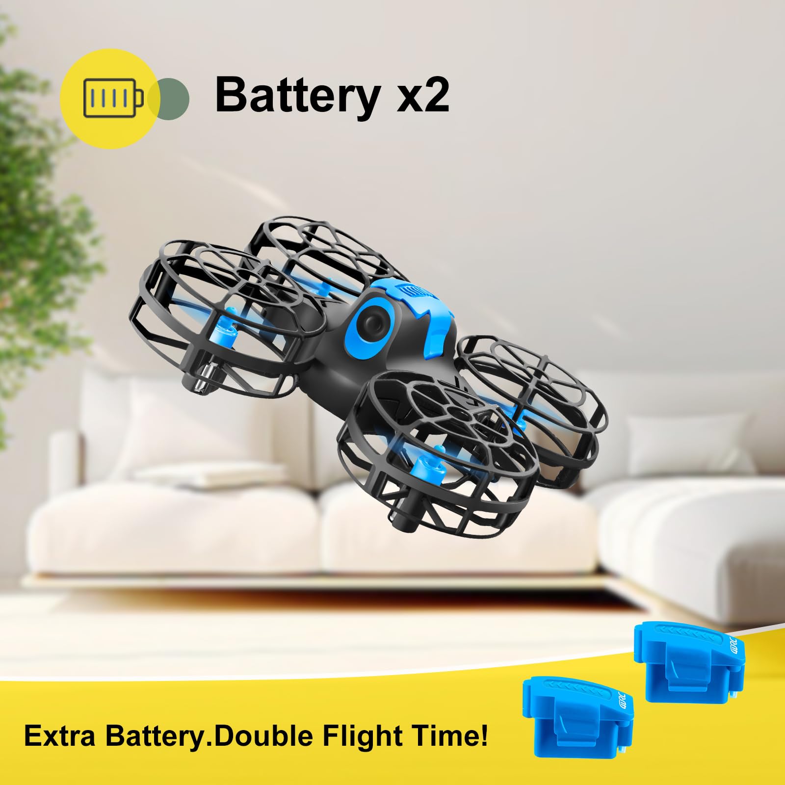 4DRC V18 Mini Dron con 2 Controlli per Bambini, Principianti, Flip 3D, Luci, Modalità Senza Testa, 3 Velocità, Planata Auto, Altitudine Fissa, 2 Batterie, Quadricottero RC, Regalo per Ragazzi