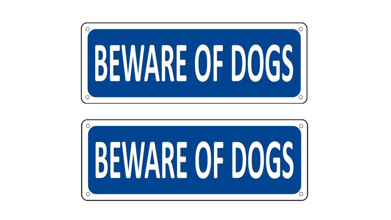 Lot De 2 Panneaux Avec Inscription « Beware Of Dog », « Warning