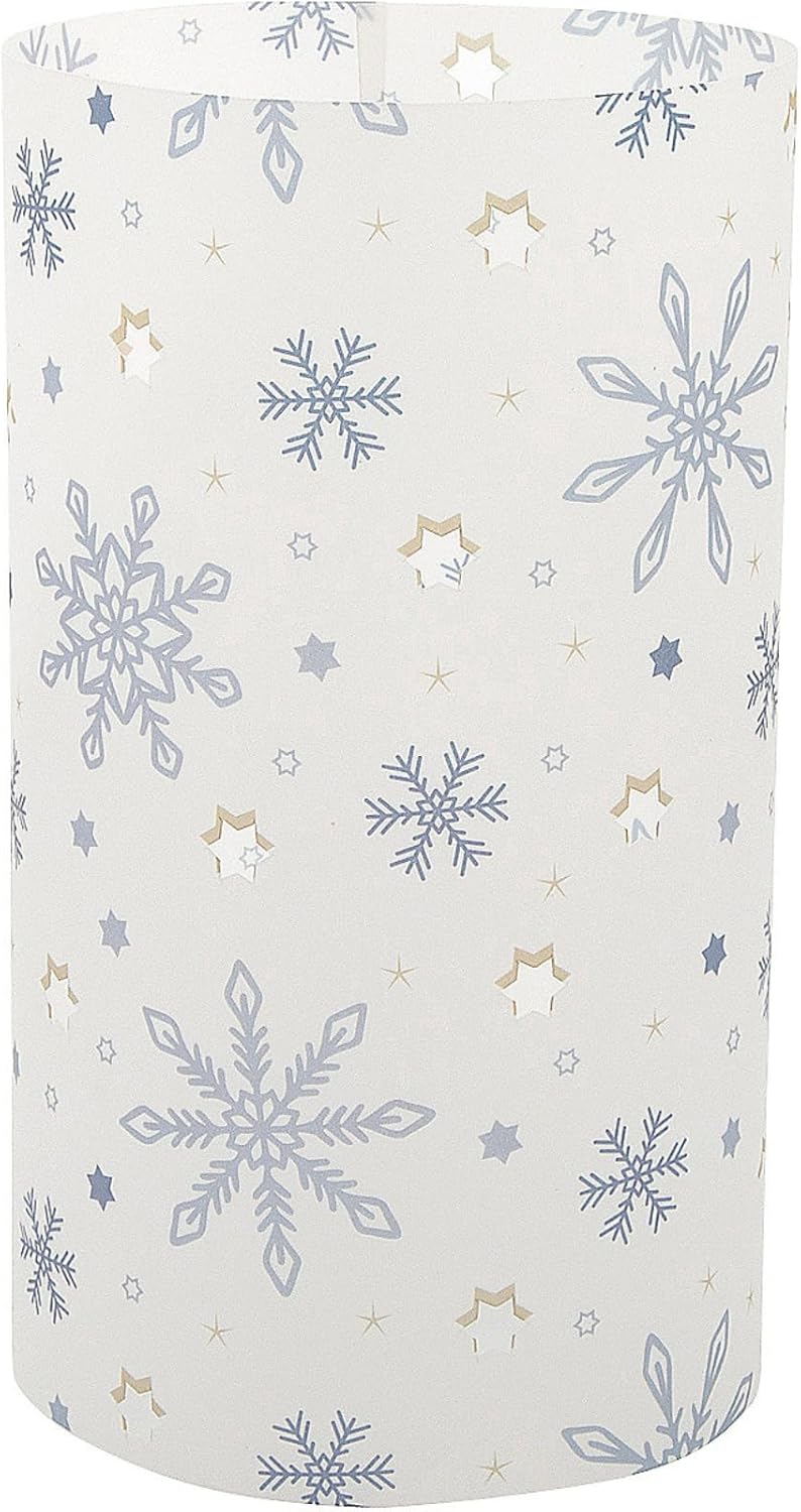Winter-Themed Snowflakes Luminary Plastic Wraps - 16" x 9" (Pack of 12) – Ideal for Holiday Parties, Weddings & Outdoor Decor