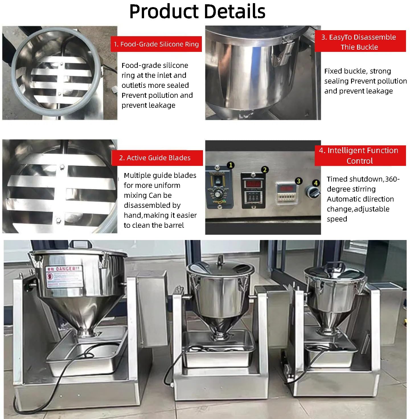 Lab Dry Powder Mixer,Electric Stainless Steel Powder Blender, Particle Mixer, Granule Particle Blender,360°Rotation,with Timer & Variable Speed Control,Material Receiving Basin(10L-5kg)