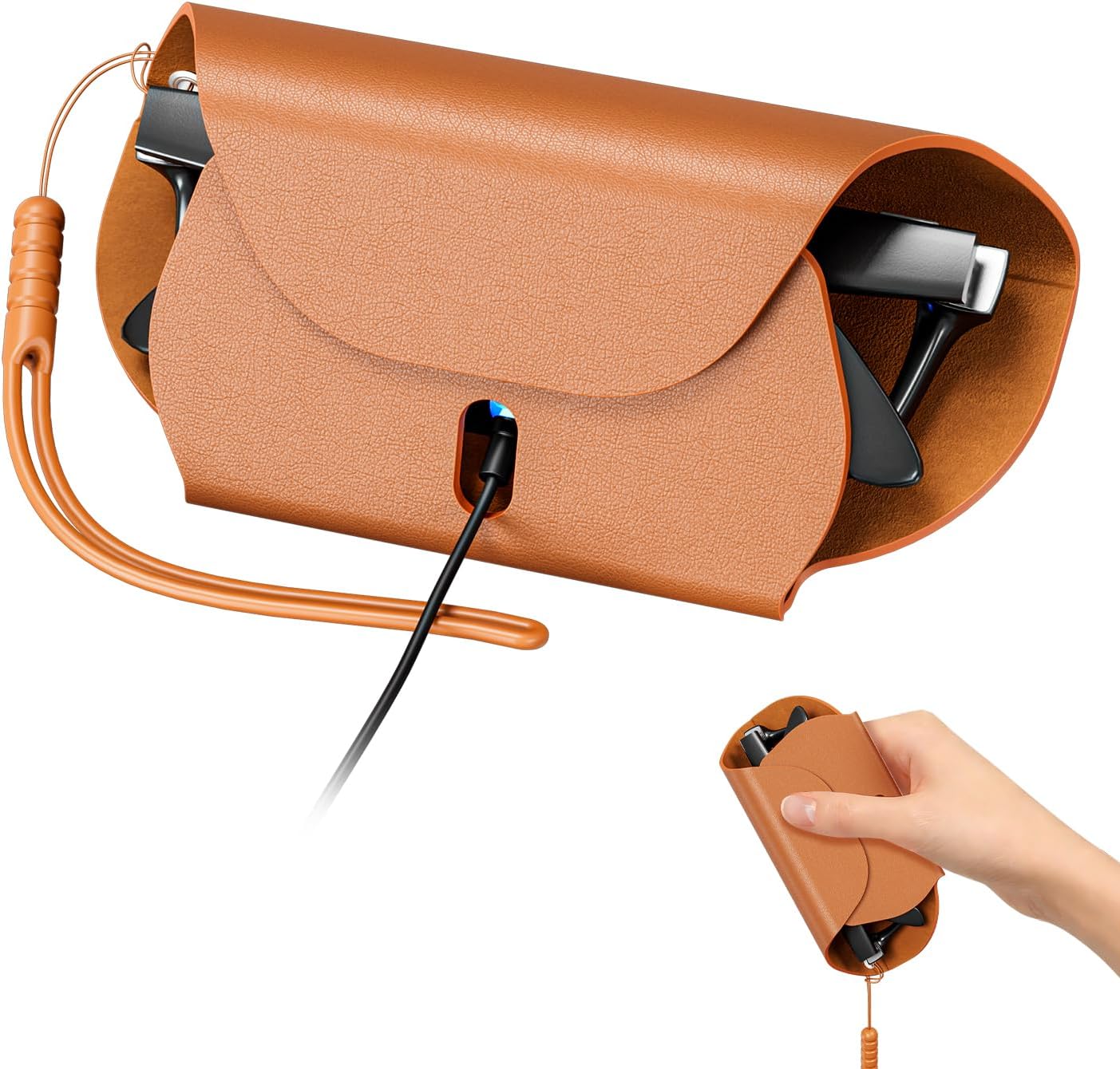 Moveable Charging Case Appropriate with Ray-Ban Meta Sensible Glasses Gen 1 & Gen 2, Magnetic One-Hand Quick Charging Carry Case for Wayfarer, Headliner, Skyler & Oakley Meta HSTN