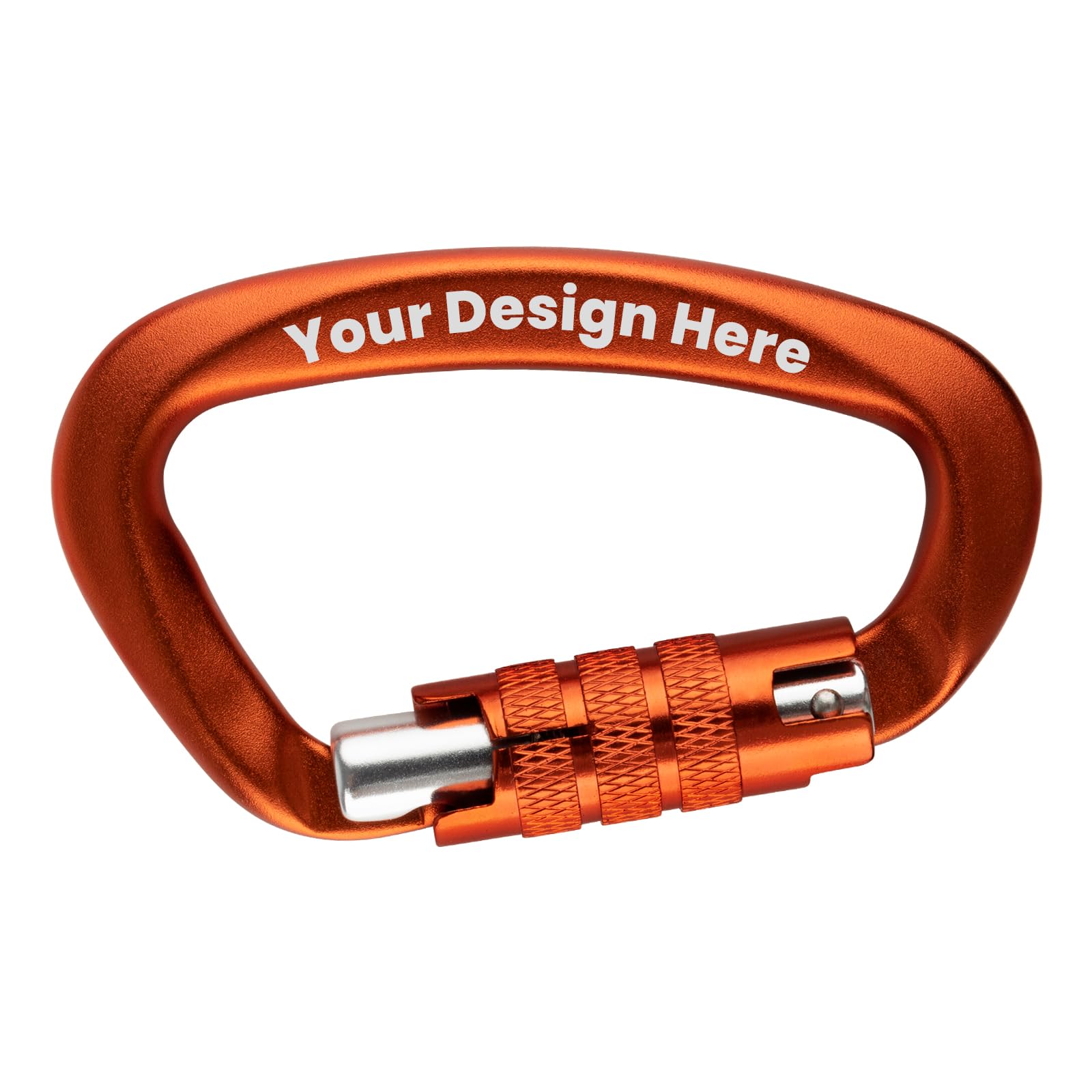 Aspire Custom Locking Carabiner 3 Inch Heavy Duty D Shape Carabiner Clip Orange Twistlock Carabiners 12KN (2699 Lbs) for Hammocks