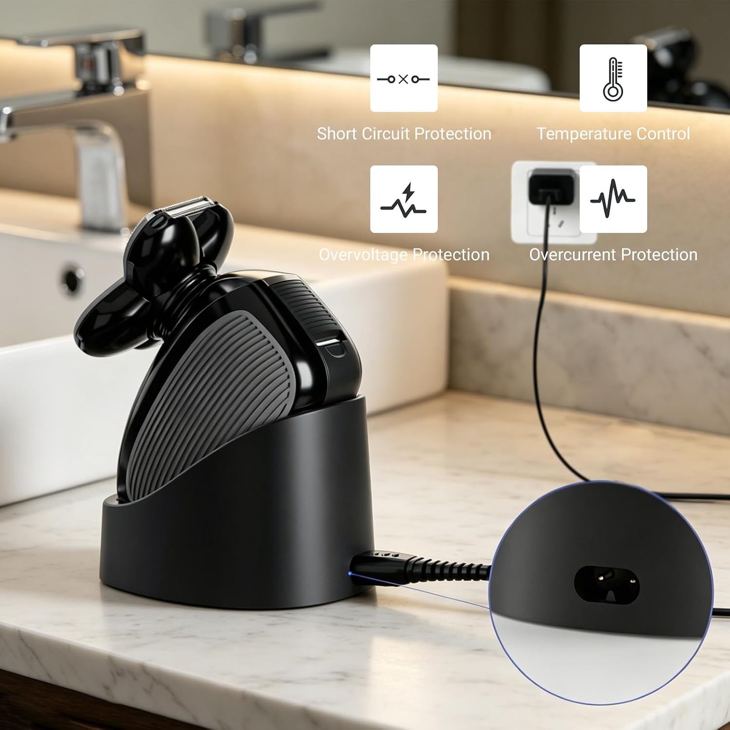 Charging Dock for Freebird FlexSeries Electric Head Hair Shaver Base | Power Cable for Flex Series Replacement Razor Adapter