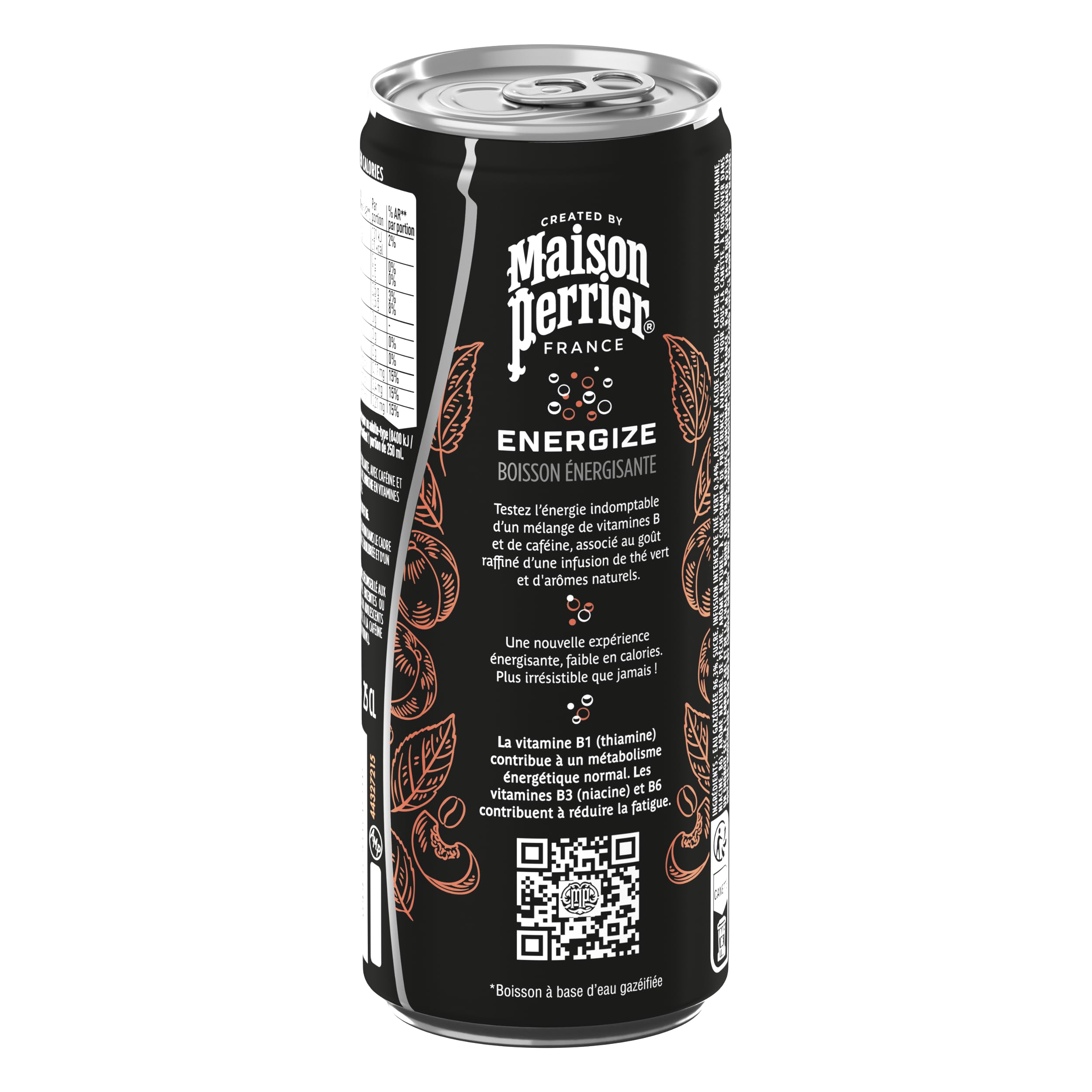 MAISON PERRIER ENERGIZE boisson énergisante saveur Pêche 24 x 25cl
