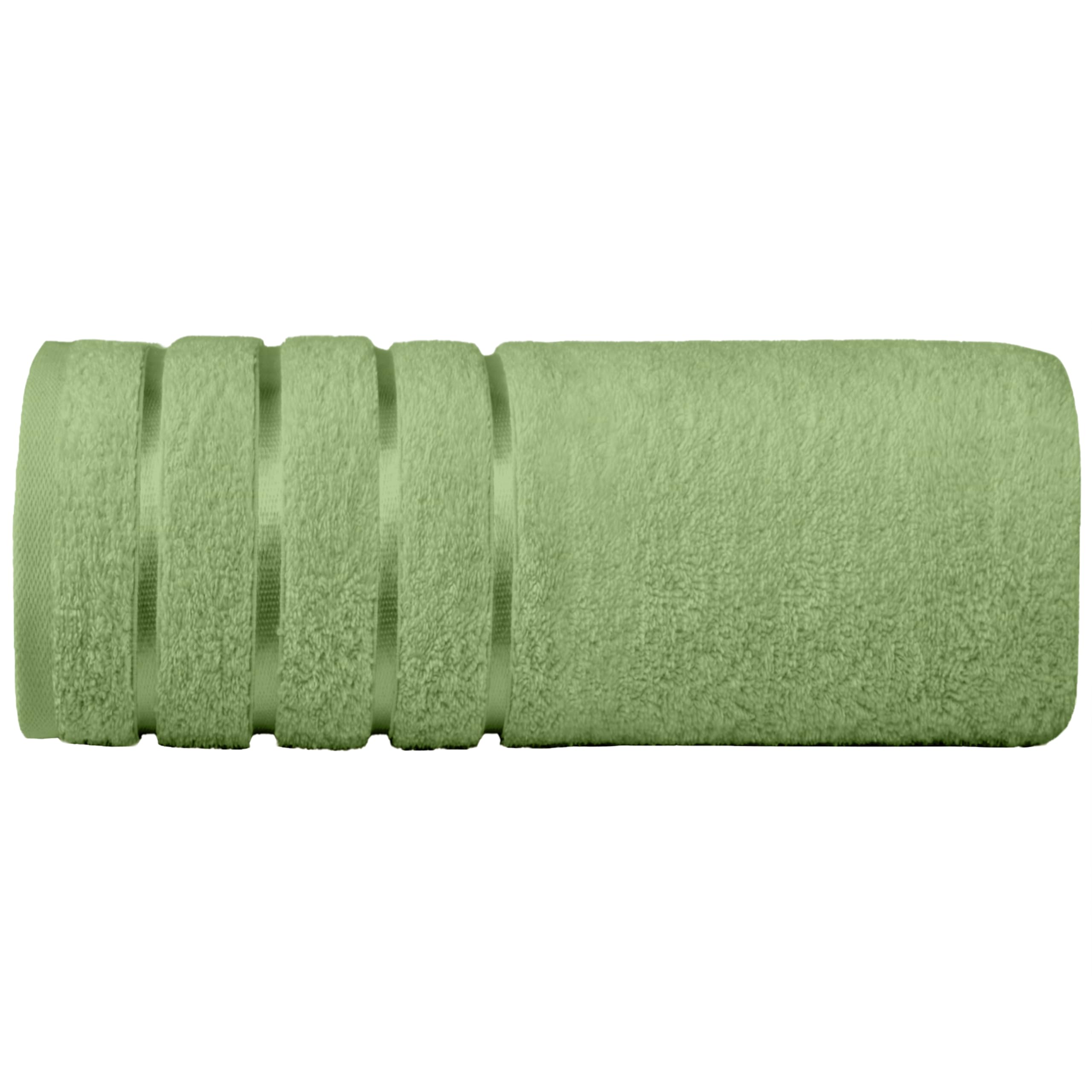Elegant Comfort 100% Turkish Cotton 4 Lines Viscose Stripe Jumbo Bath Towel - Hotel Spa Quality Extra Large 35 x 70 Inch Bath Towel Ultra Soft, Super Absorbent Quick Dry Large Bath Towel, Sage