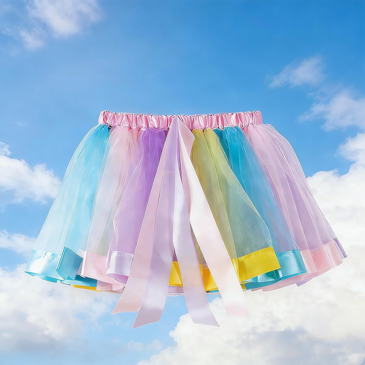Tutu Skirt for Girls Carnival Cute Bow Layered Tulle Puffy Short Skirts Ballet Dance Party Ruffle Dress Clothes