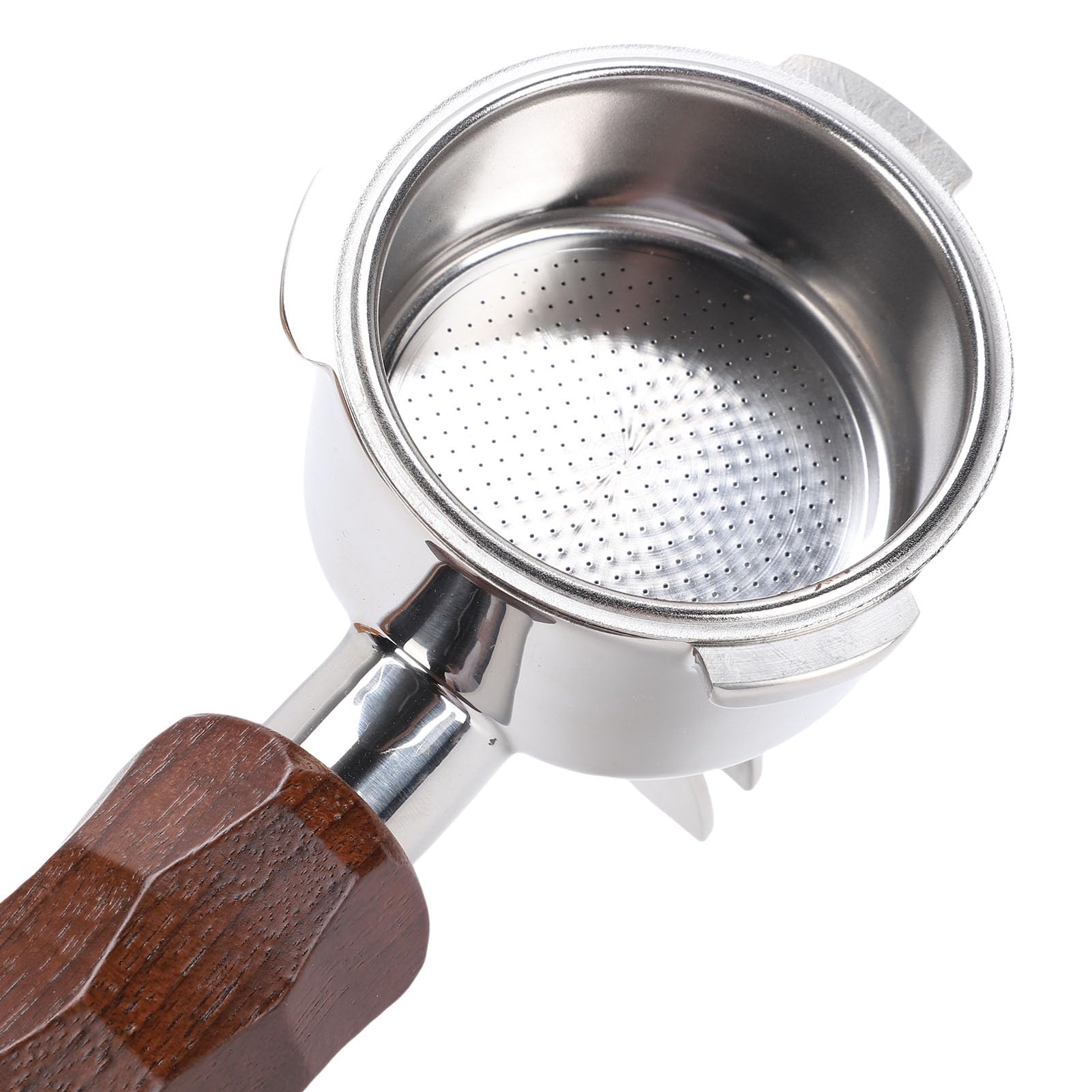 Portafiltro de café de 51 Mm, Portafiltro de 3 Orejas de Acero Inoxidable, de Madera Fácil de Limpiar, Se Adapta a de 51 Mm