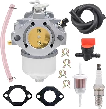 NIMTEK AM122852 Carburetor for Kawasaki FC540V 17 HP John Deere GS75 HD75 180 185 260 265 Replace 15003-2296 Carb with Spark Plug Fuel Line
