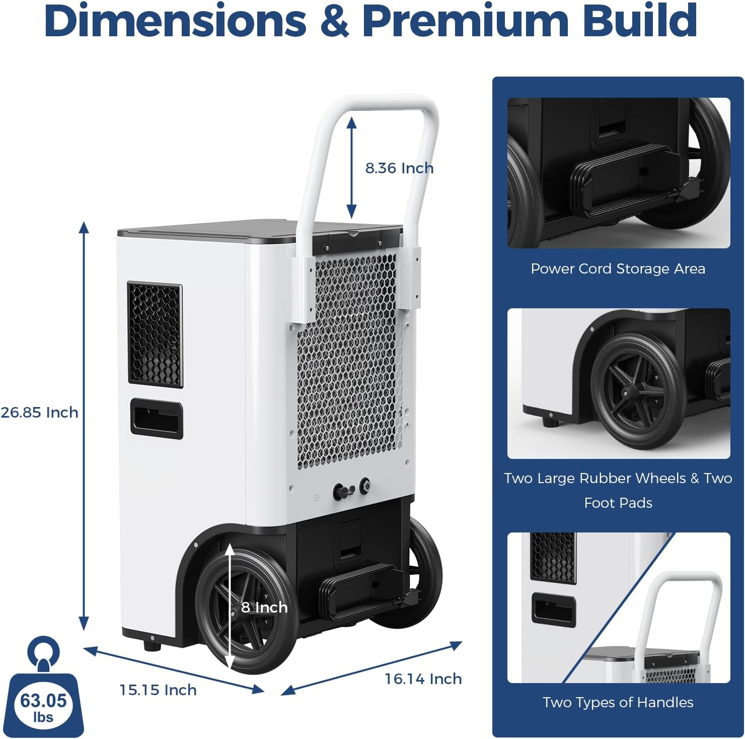 ALORAIR 170PPD Commercial Dehumidifier with Pump & Drain Hose, LGR Tech Industrial Dehumidifiers, for Water Damage Restore, Basements, Large Space, 5 Years Limited Warranty, Sentinel Elite 80X