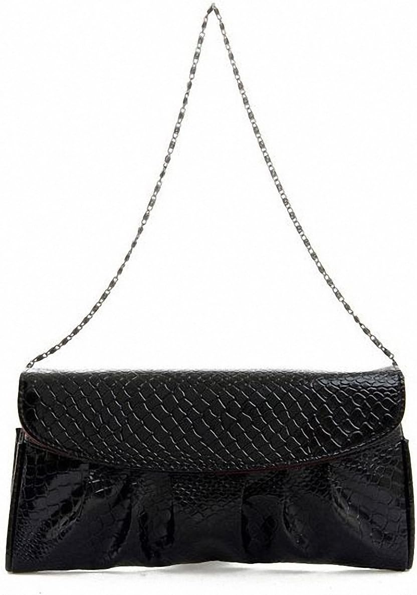 Version Fashion Women's PU Clutch Evening Bag Purse Snakeskin Faux Leather Party Bag Shoulder Handbag