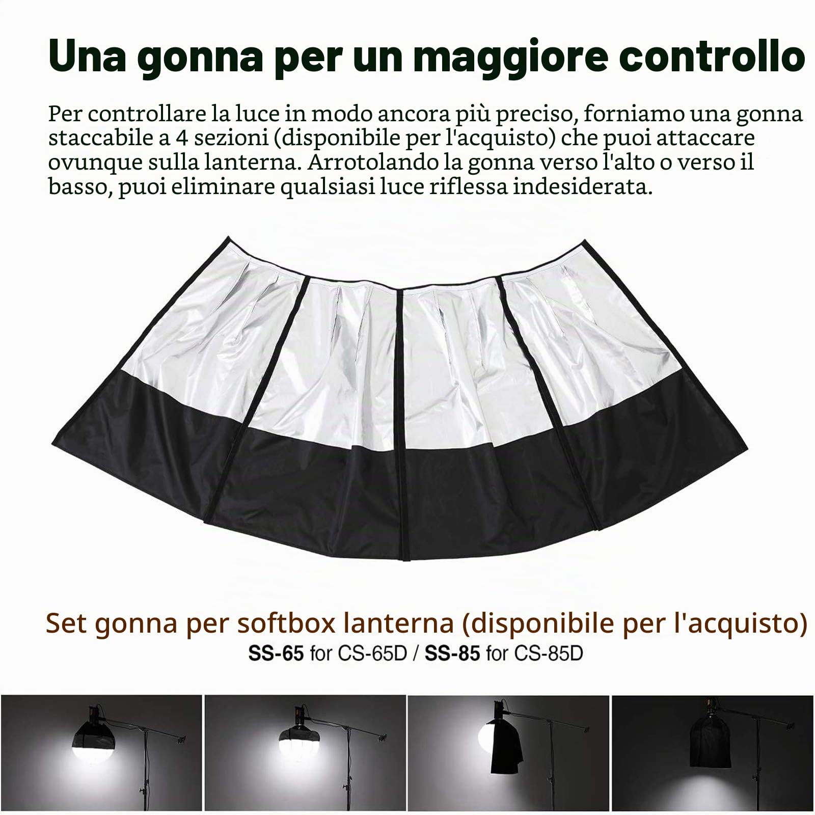 GODOX CS-65D Lantern Softbox 65 cm,Supporto Bowens | Rapidamente da Installare,Pieghevole,Box Soft Globe per Foto,Ritratto,Studio,Video,Illuminazione Continua,Fotografia