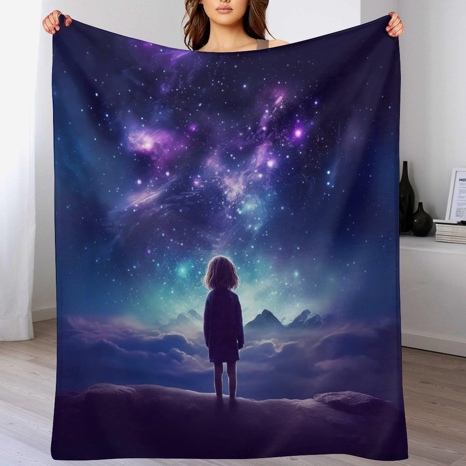 Couverture starry ciel chaude et douce plaid canapé lavable en machine