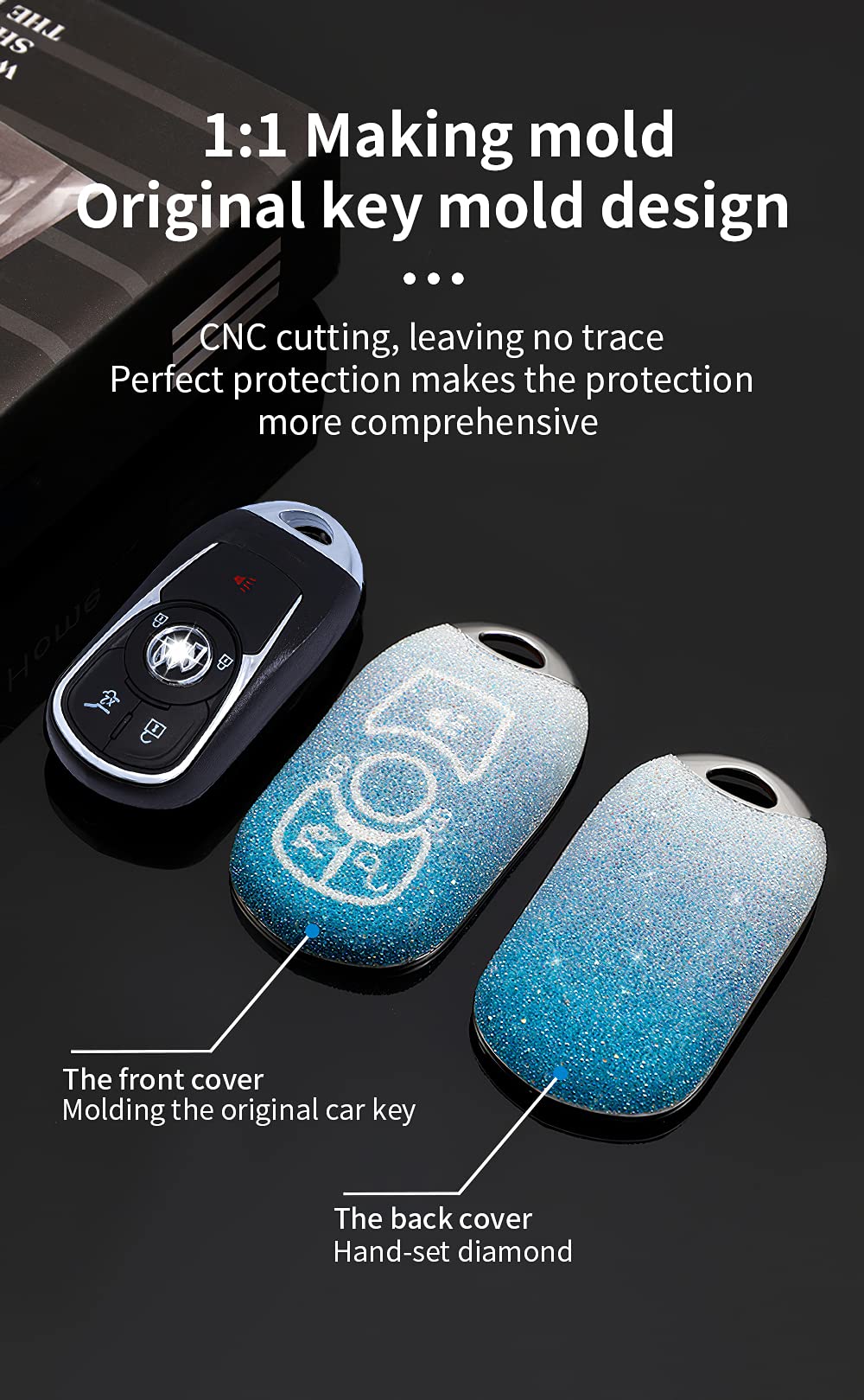 Custodia in pelle per chiave telecomando Buick Smart 5 pulsanti