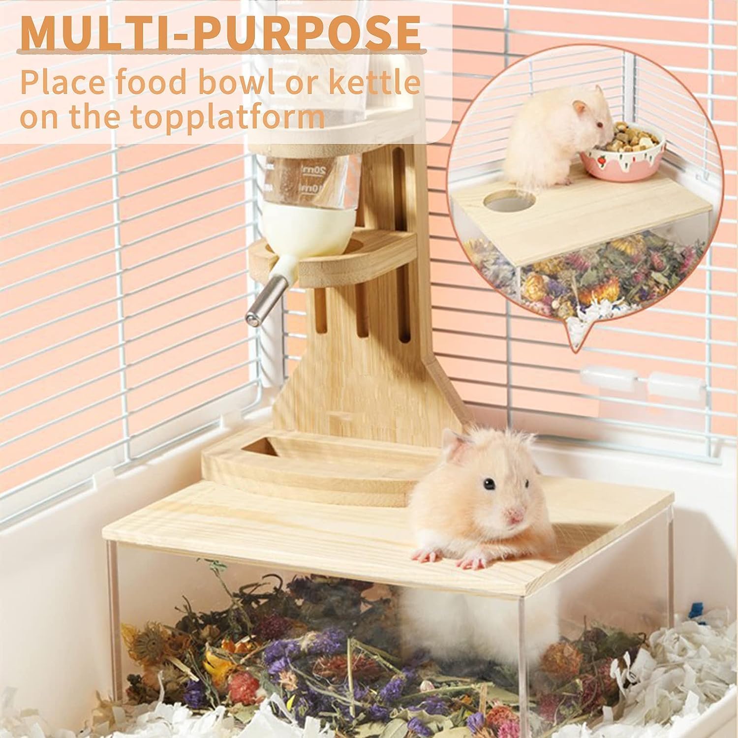 Vklopdsh Roze Kleine Hamsters Badzand Kooi Huisdier Badkamer 10 x 7 x 7 cm