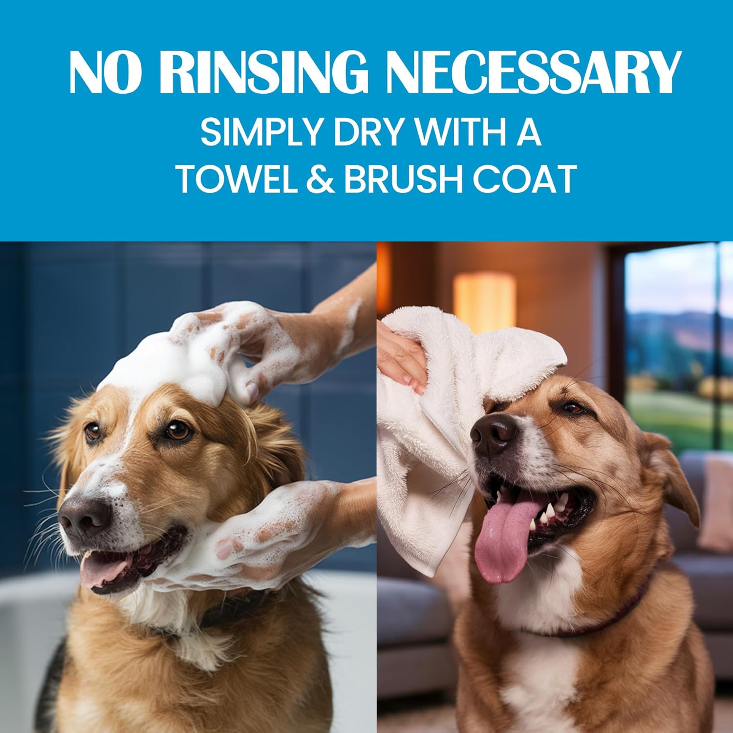 TELLTAILS Waterless Dog Shampoo | Flea, Tick & Odor Removal Moisturizes, Detangles & Adds Shine |Neem, Tea Tree, Thyme, Aloe Vera & Cinnamon |Antiseptic, Antifungal & Antibacterial |All Breeds | 150ml TELLTAILS Waterless Dog Shampoo | Flea, Tick & Odor Removal Moisturizes, Detangles & Adds Shine |Neem, Tea Tree, Thyme, Aloe Vera & Cinnamon |Antiseptic, Antifungal & Antibacterial |All Breeds | 150ml