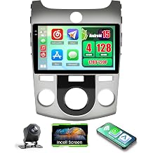 4+128GB Android 15 Car Radio for Kia Forte 2009-2017 Manual A,C Wireless Carplay Android Auto, 9" 1280 * 720P in-Cell Touch Screen Car Stereo WiFi Bluetooth GPS FM/RDS EQ Backup Camera MIC