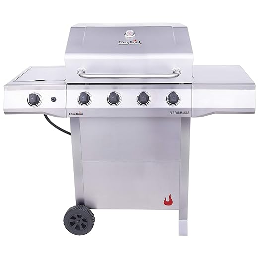 Char-Broil 463352521 Performance 4-Burner Cart Style Liquid Propane Gas Grill, Stainless Steel