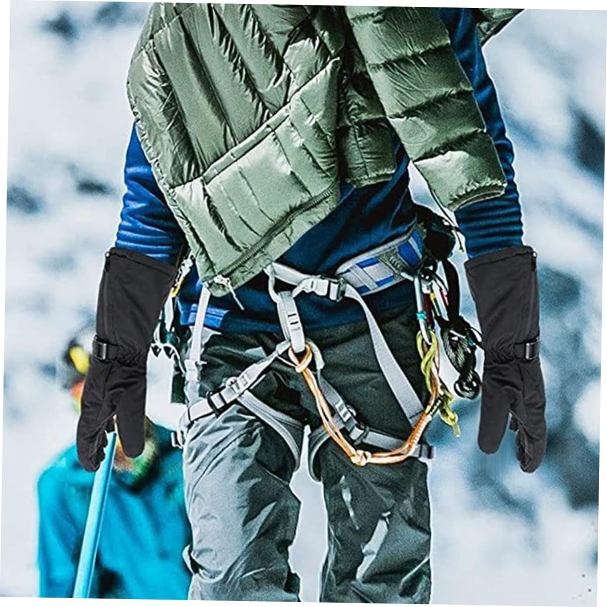 1pair Rechargeable Heated Ski Gloves for Men Electric Mittens Temperature Control for Cold Weather Outdoor Sports for Skiing Snowboarding Hiking and Camping