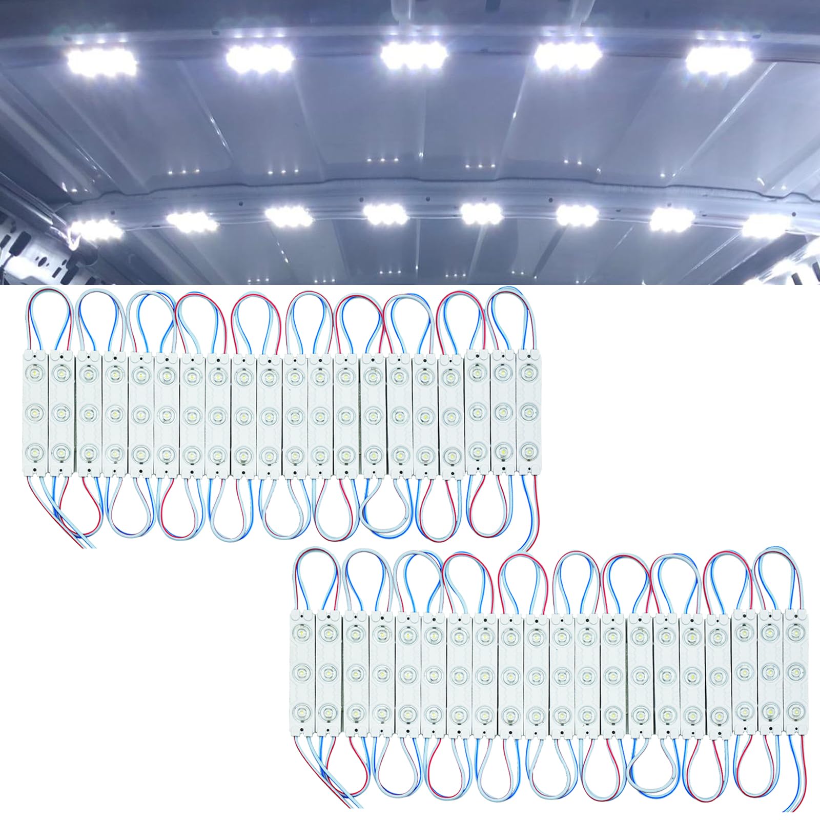 Selliner 120 Led Lights 120 Van Led Interior Light System - 12V For Rv Truck Boat Caravan Trailers Cargo Transit Bus Camper, Super Bright 40-Module Replacement For Inflatables