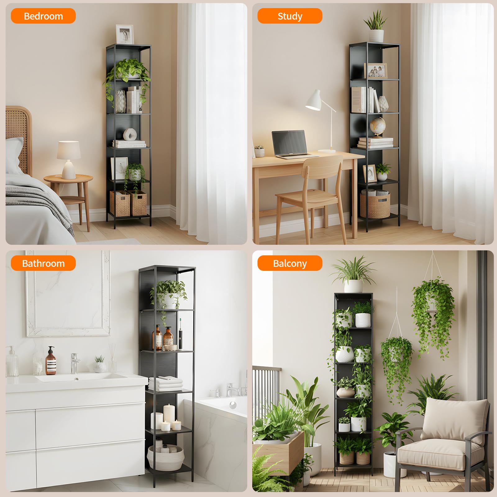 EGGREE Offene Sammlervitrine mit LED-Beleuchtung,Regal mit 6 LED Farben Beleuchtung, Vitrine für Sammlerstücke Bücher Wein, für Büro Wohnzimmer Küche, 40x30x178cm | Offene Sammlervitrine, 6 LED-Farben, Regal für Sammlerstücke, Bücher, Wein, geeignet für B