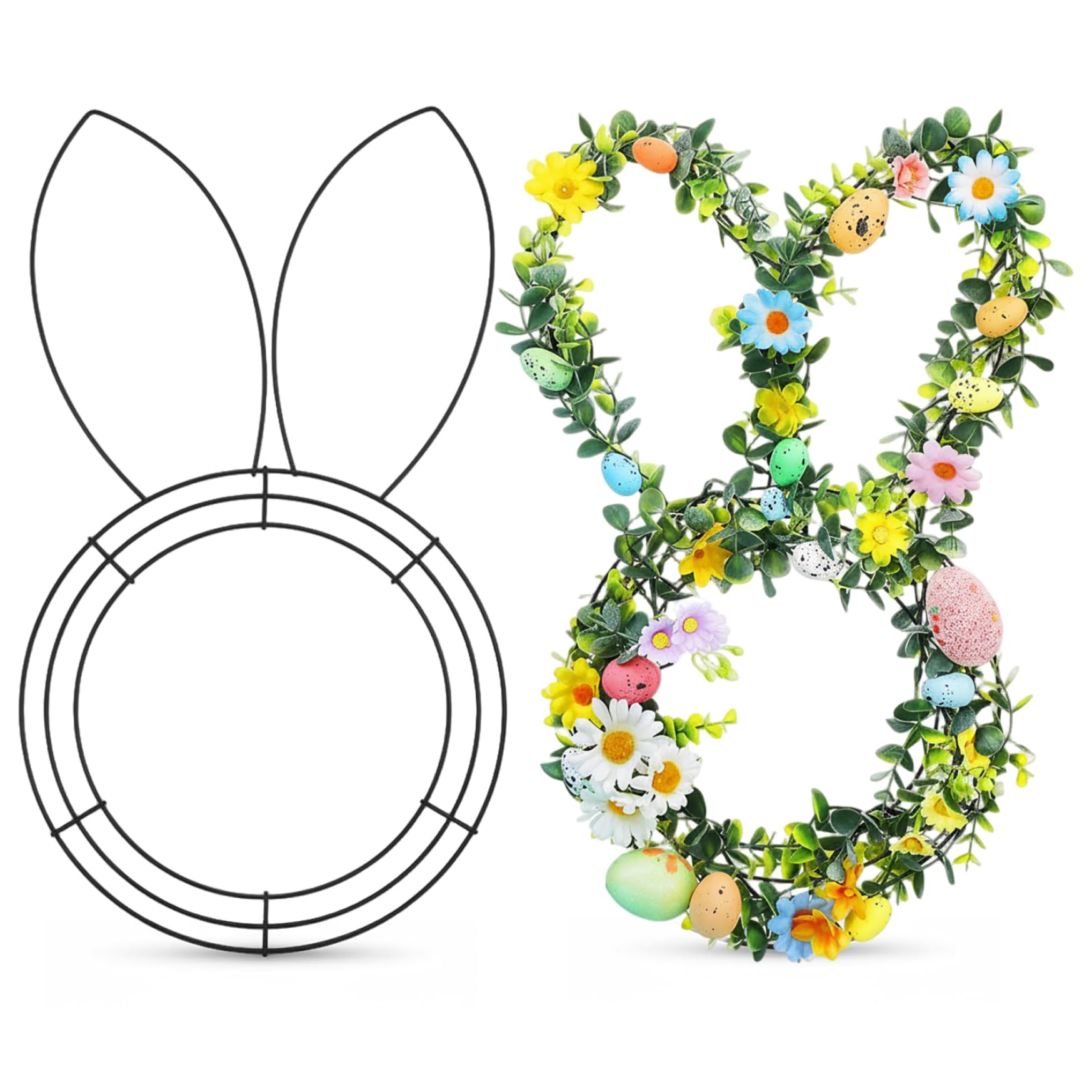 Couronne lapin en fil métallique x2 pour décorations de Pâques DIY