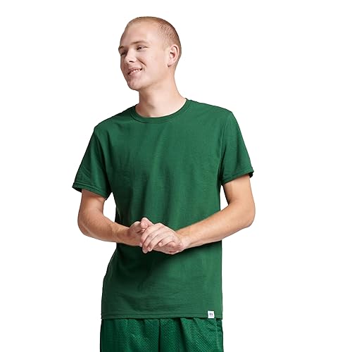 Russell Athletic Mens Dri-Power Short Sleeve Tees, Moisture Wicking, Odor Protection, UPF 30+, Sizes S-4x - XX-Large - Dark Green
