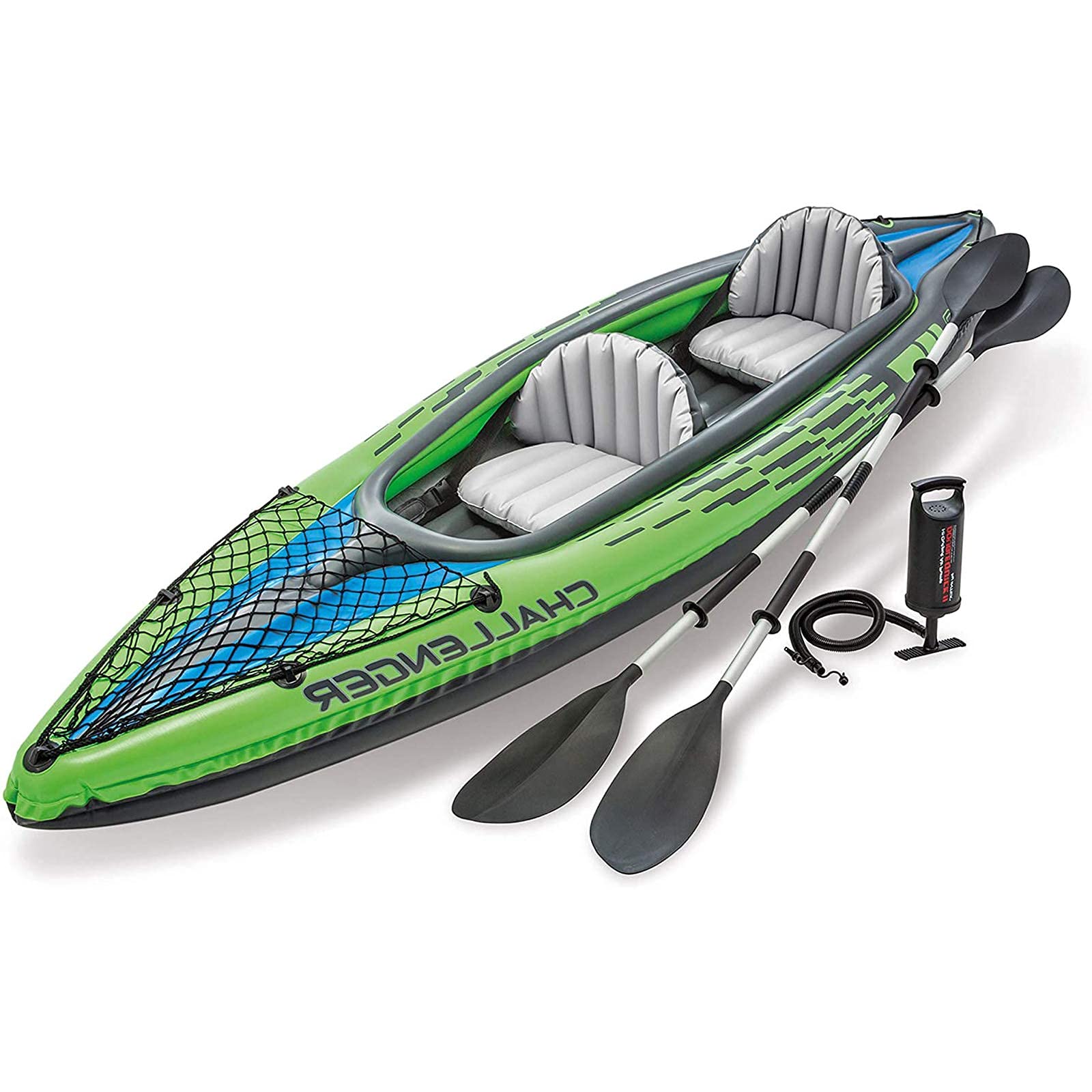 FZYE Kayak Hinchable, Barco Hinchable con Remos, Barco + Remos + Bomba, Bote Hinchable para 2 Personas, Soporte hasta 180 KG