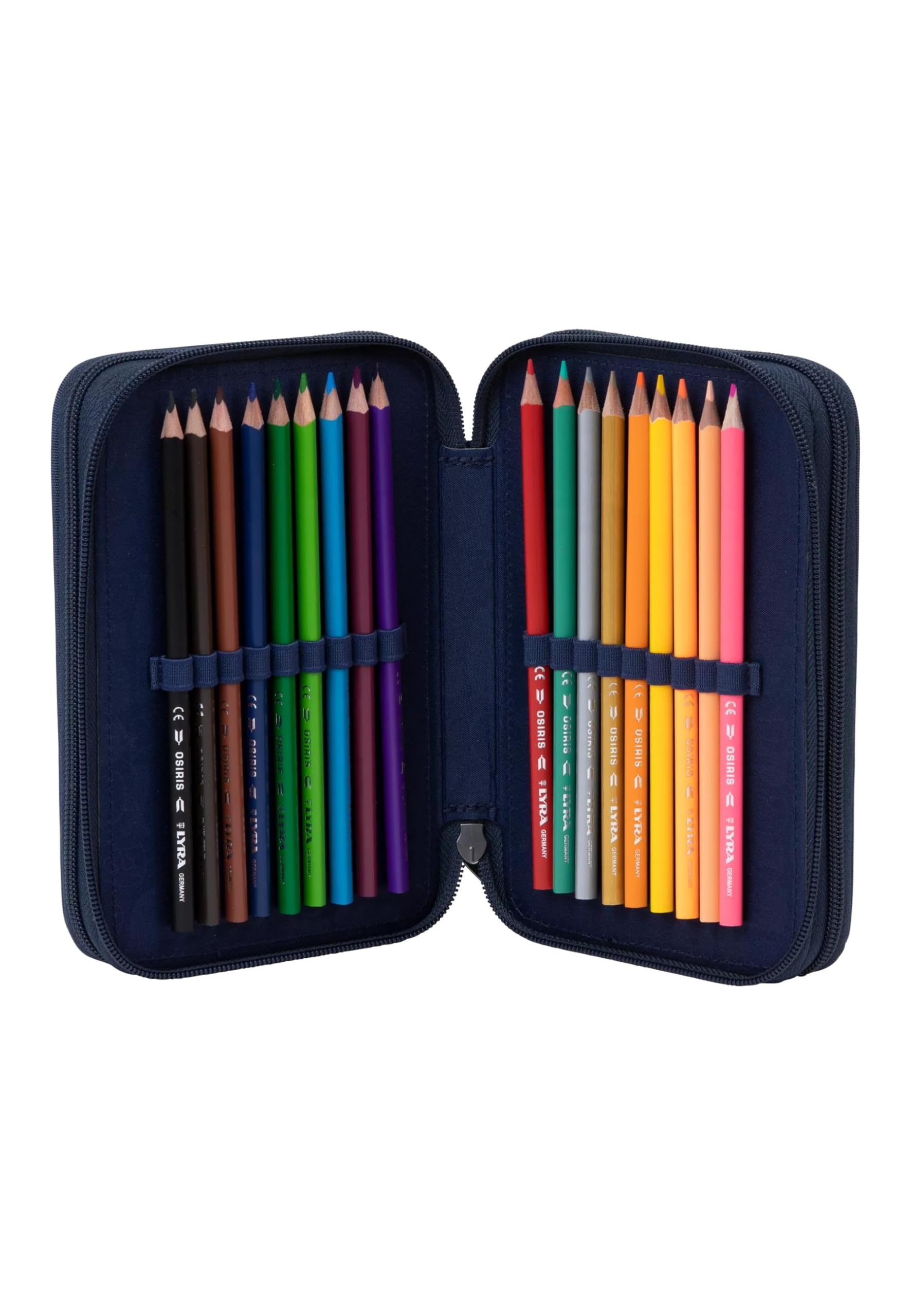 ergobag Maxi-Mäppchen Set 40-Teilig, Lyra Bunt- und Filzstifte, Kleingeld Fach, Lineal, Schere Bärtastisch - Grün