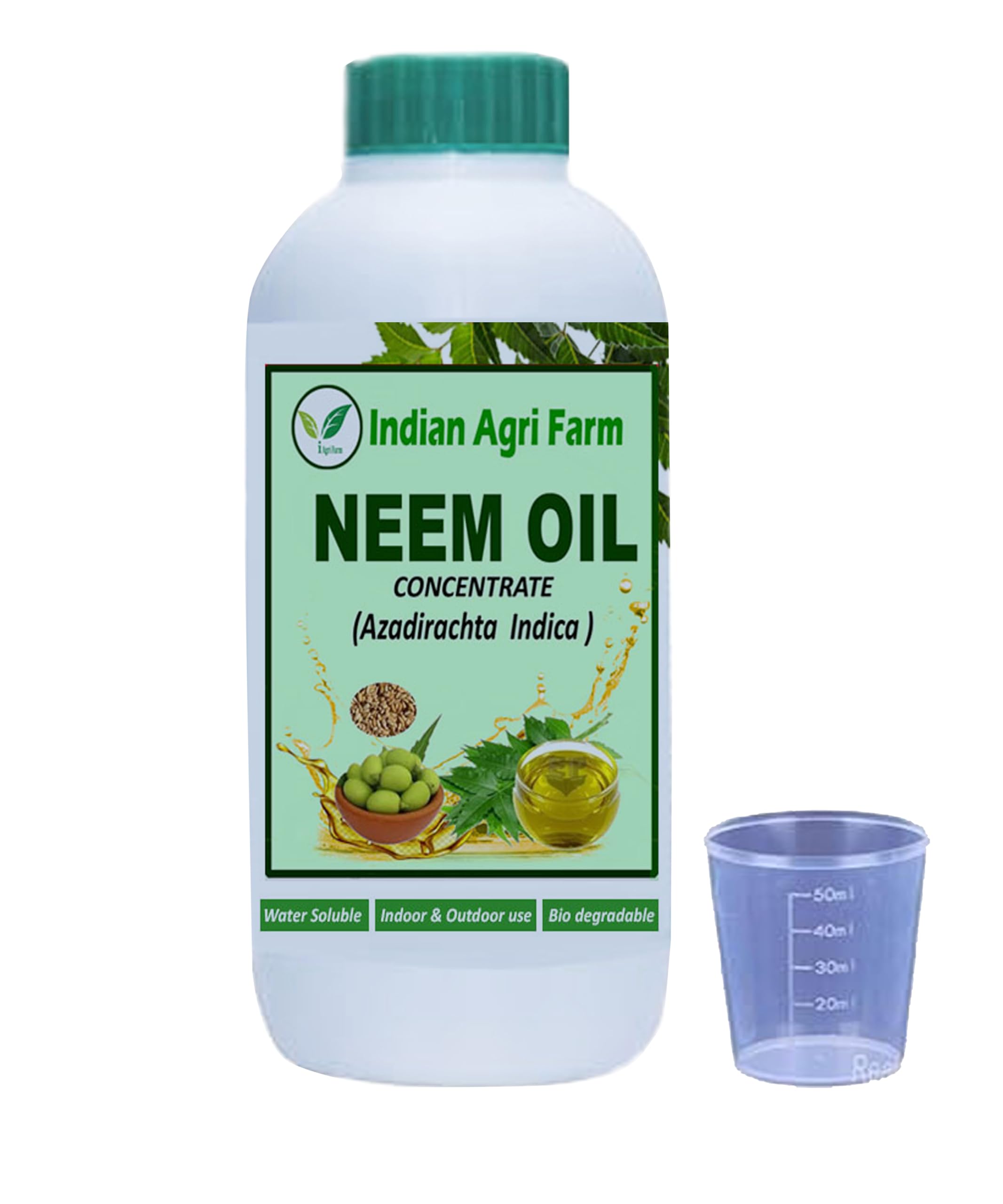 Iagrifarm Organic Cold Pressed Water Soluble Pure Neem Oil - 1L - for Spray on Plants and Garden - with Measuring Cup (B08F4DVHCY) Amazon Price History, Amazon Price Tracker