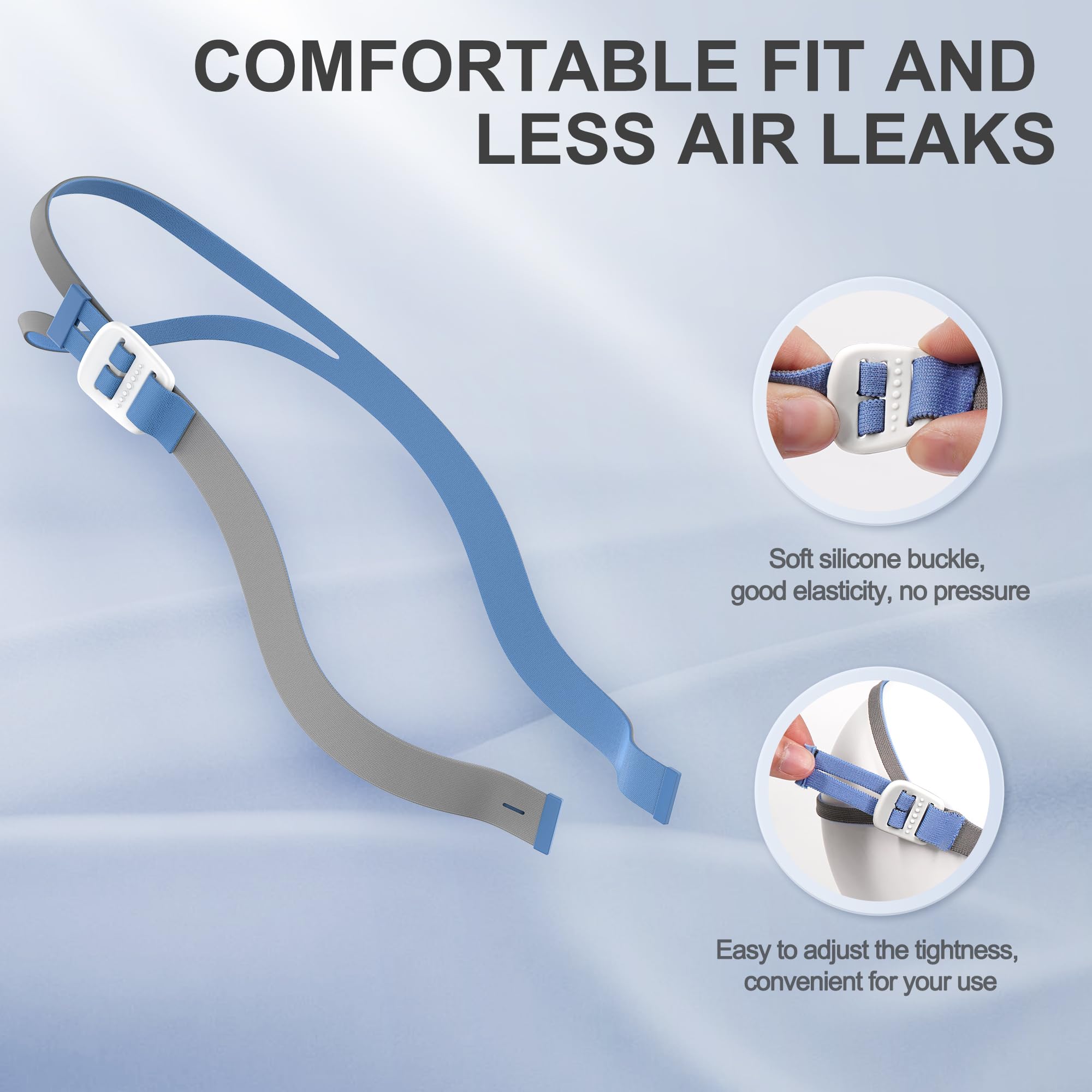 3 Paquets de Harnais de Dernière Version Compatible avec Airfit P10 N30 - Sangle P10 N30 Améliorée, Sangles d'ajustement Super élastiques, Harnais CPAP de Haute Qualité de BlessEase. (Pack de 3)