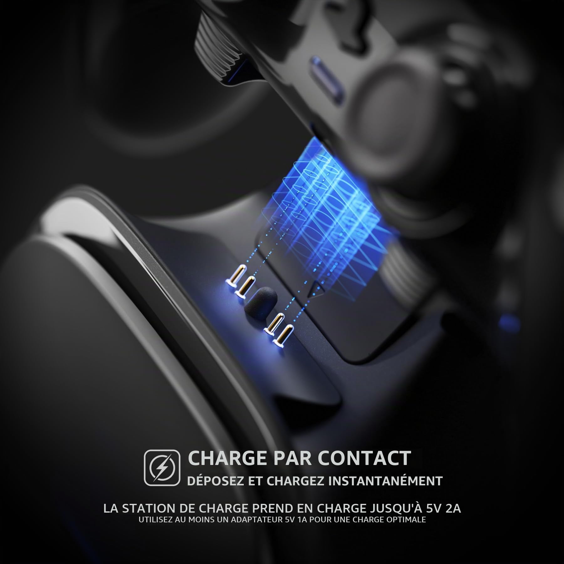 Station de Chargement pour ps5 & Edge Manette, Noir | Chargeur Compact, Support de Charge Rapide, avec Indicateur LED, Câble Type C, Accessoires pour ps5 et Edge Controller