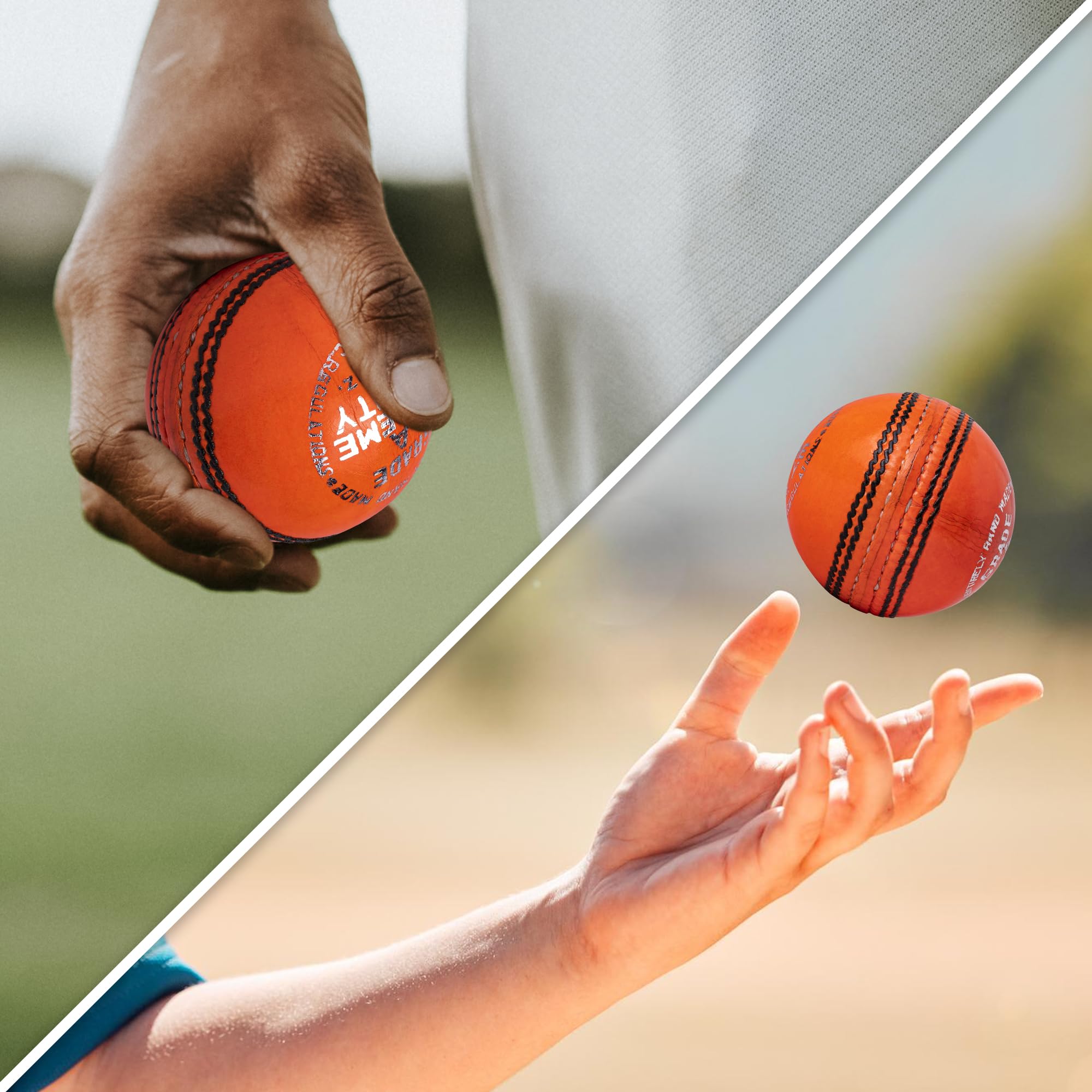 Zipper Leather Cricket Ball Senior Match Quality Hand Stitched Balls 5.50oz Weight…
