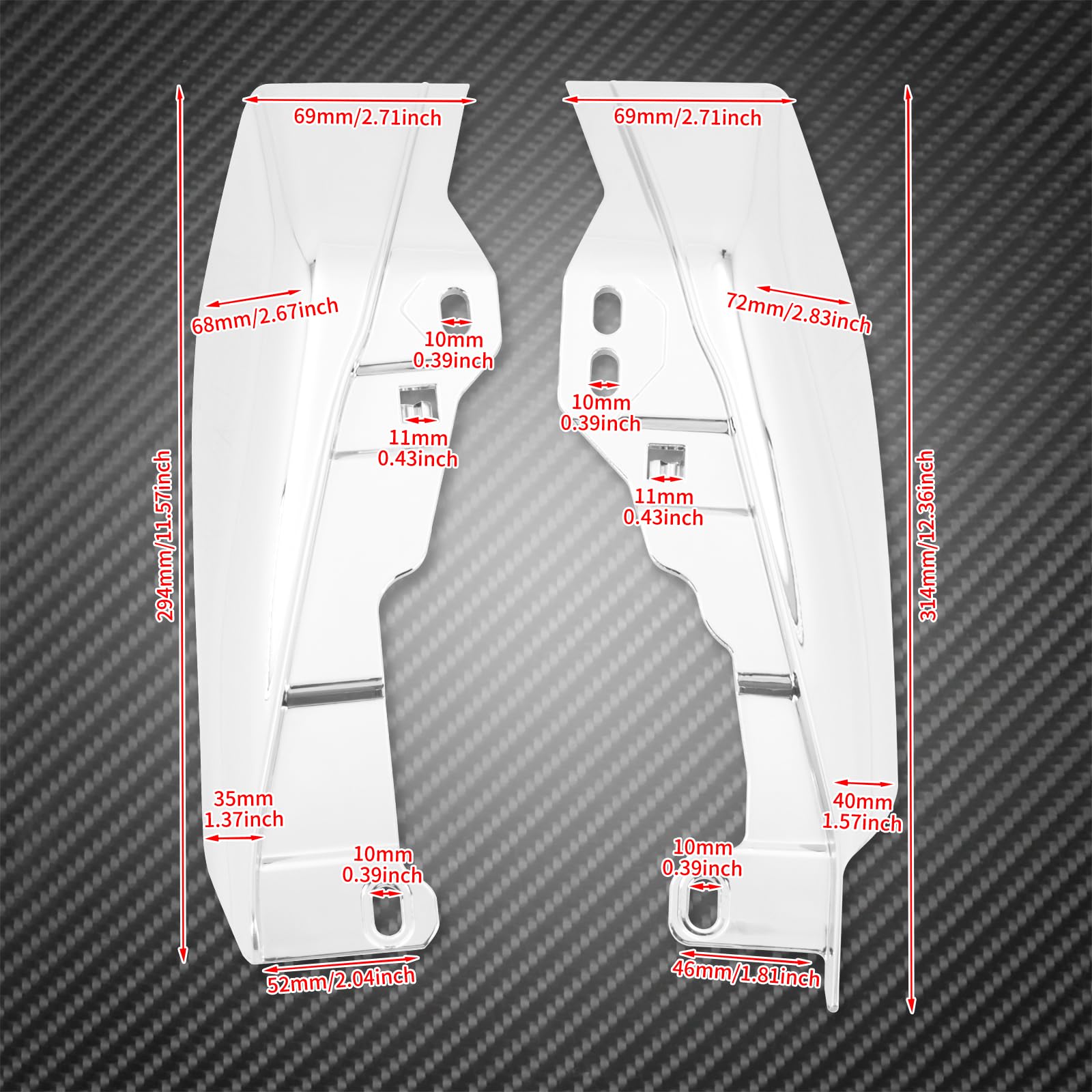 Déflecteur Air Mi-Châssis Harley Touring 2017-2022 - Bouclier Thermique Chromé