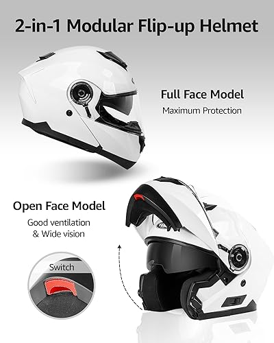 Miniatura 10 de YEMA Helmet Casco modular de cara completa para motocicleta YM-926 ciclomotor DOT Street Racing Crash casco
