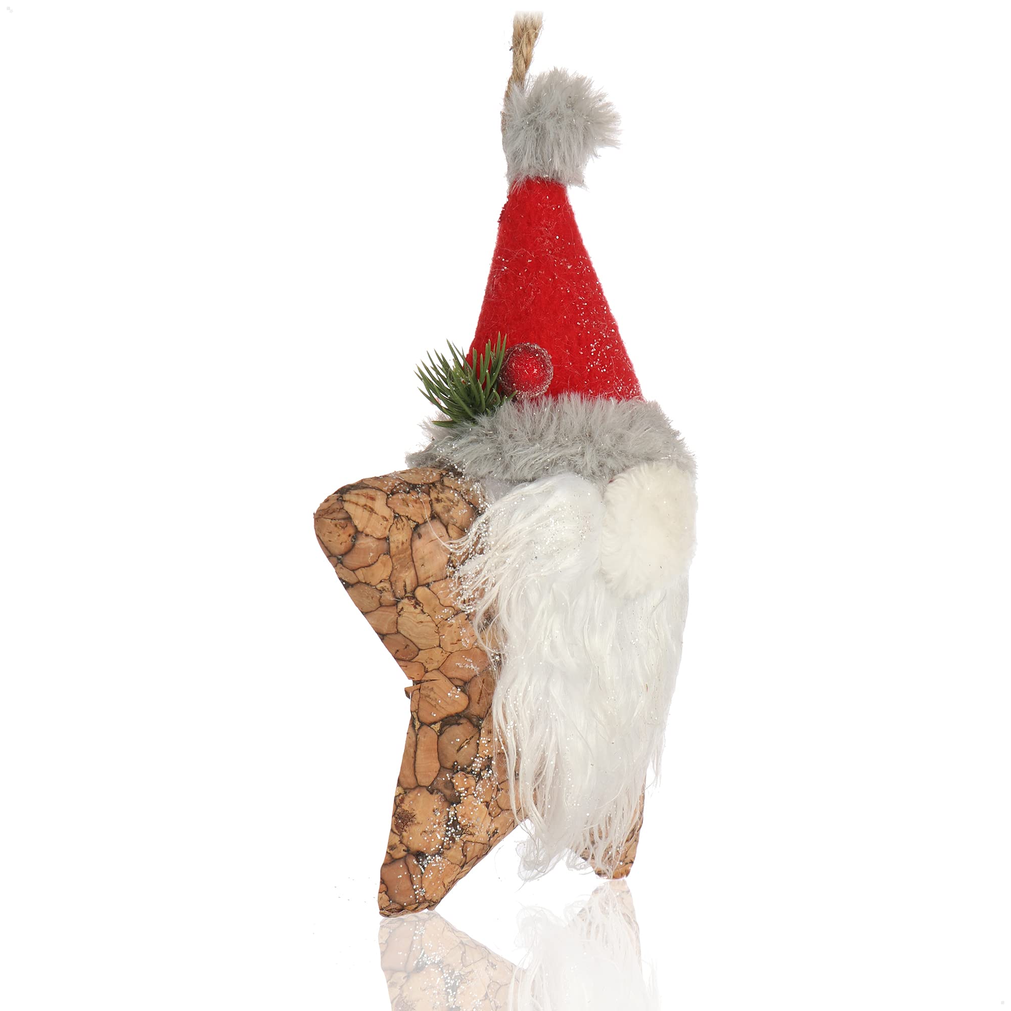 COM-FOUR® Wieszak swiateczny do dekoracji swiatecznych, wieszak na choinke jako element dekoracji zimowej, figurka dekoracyjna jako dekoracja pokoju lub prezent (1 sztuka - gwiazda 23cm + Mikolaj)