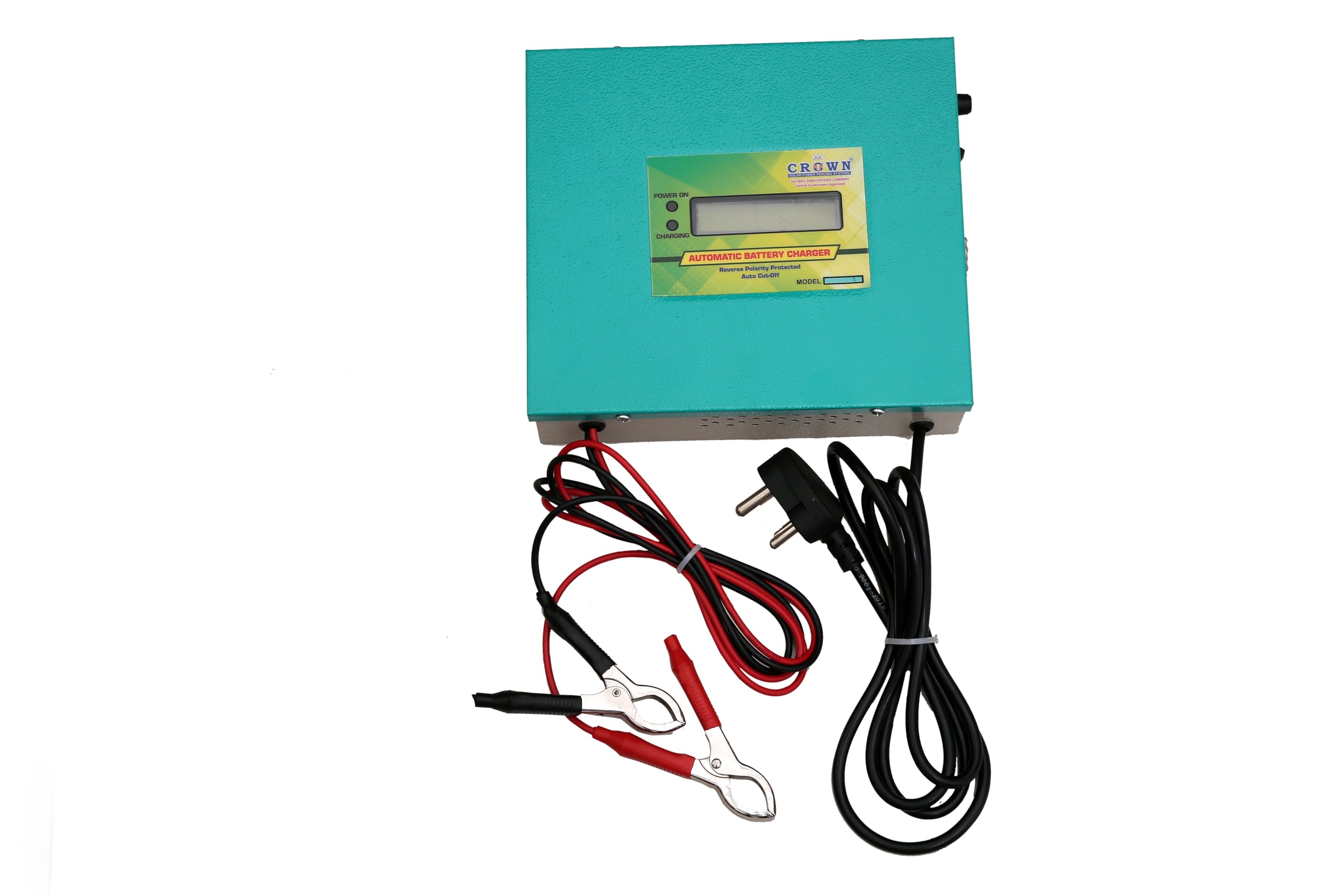 Crown 12V 10A SMPS Automatic Battery Charger with LCD Display, Reverse Polarity Protection, Auto Cut-Off-image-2