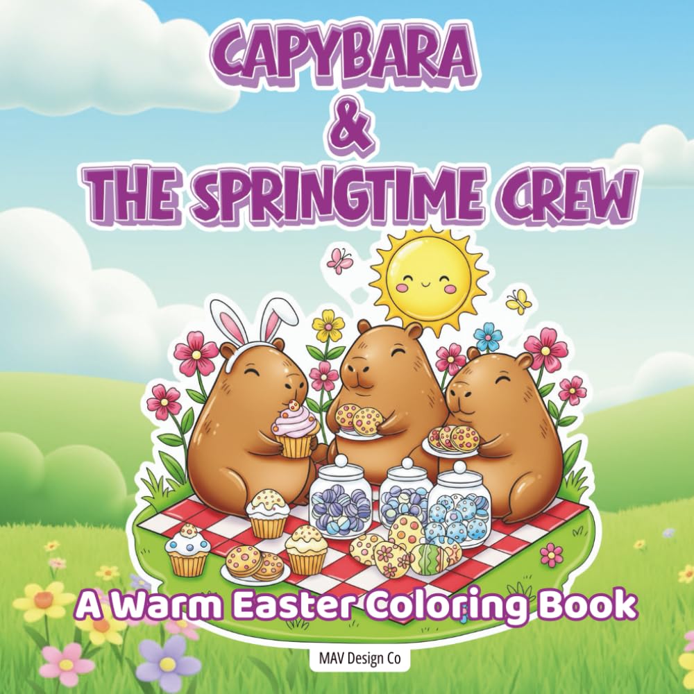 Capybara & the Springtime Crew A Warm Easter Coloring Book Featuring Forest Friends and Festive Fun