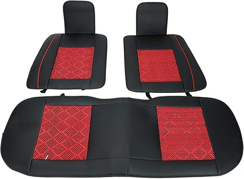 Miniatura 2 de MAGQOO - Juego completo de fundas de asiento de automóvil de piel sintética universal para cojines delanteros y traseros de 5 asientos
