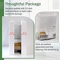 Vista 5 de MOOCA Escaparate de gafas acrílicas giratorias de 360 grados con 4 estantes extraíbles y cerradura de llave, vitrina acrílica, ideal para gafas