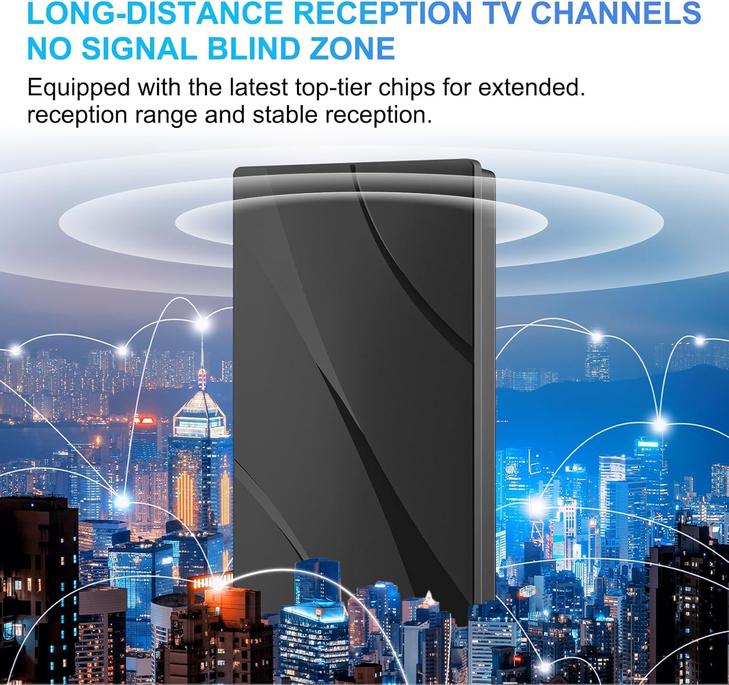 Oyned Antena de TV para exteriores con amplificador, cable RG6 de 35 pies